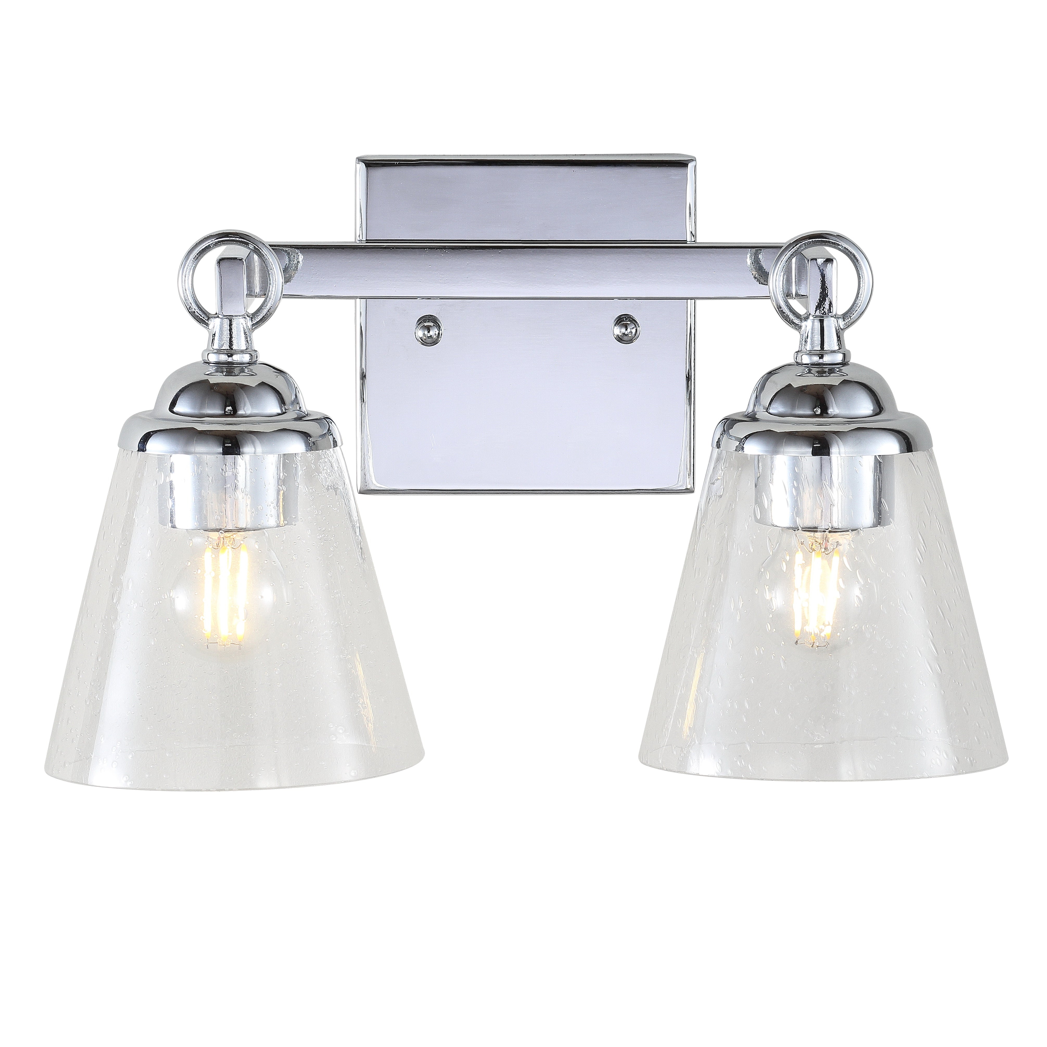 Marion 2-Light Hurricane Metal/Seeded Glass LED Vanity Light