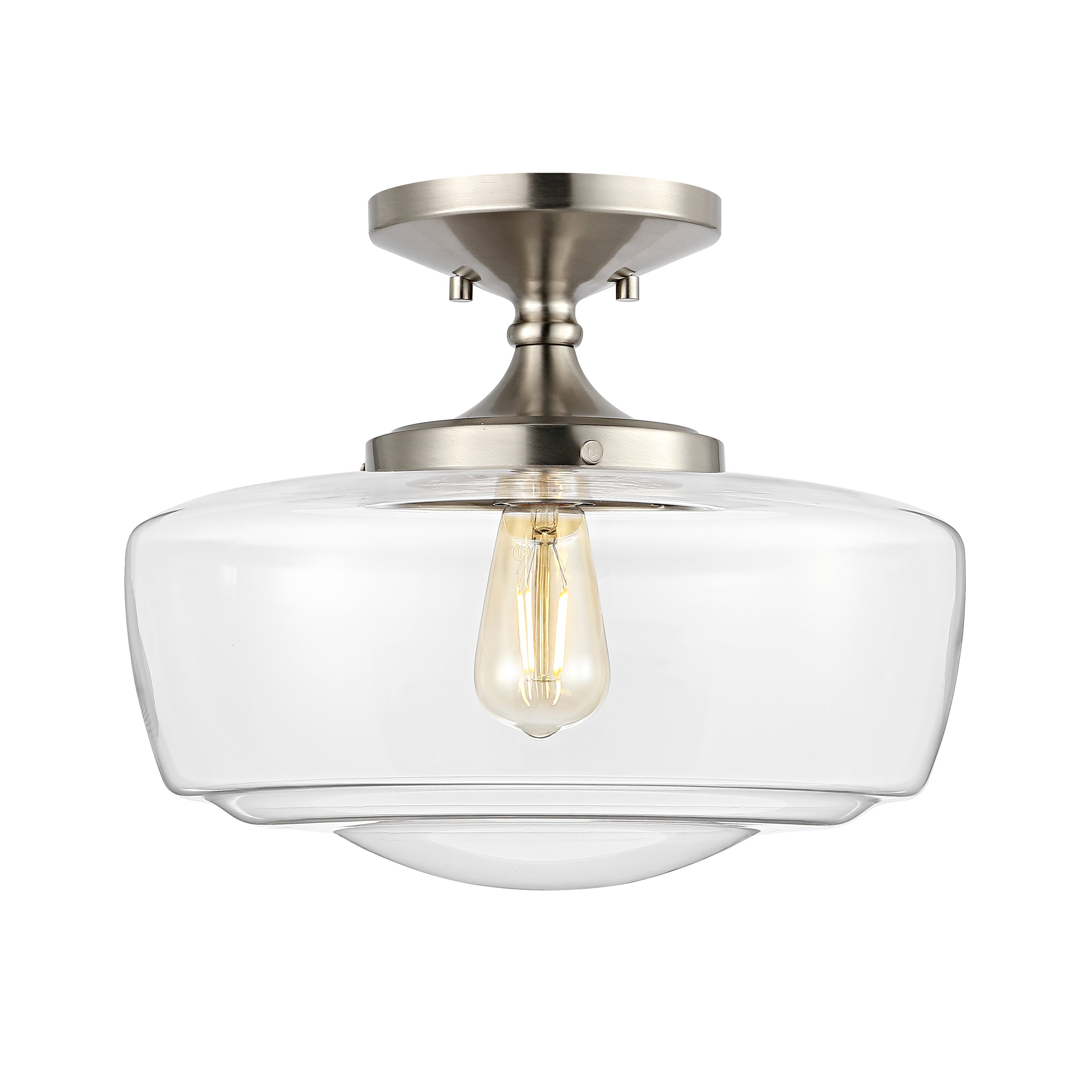 Marfa Glass/Iron Farmhouse Modern LED Flush Mount