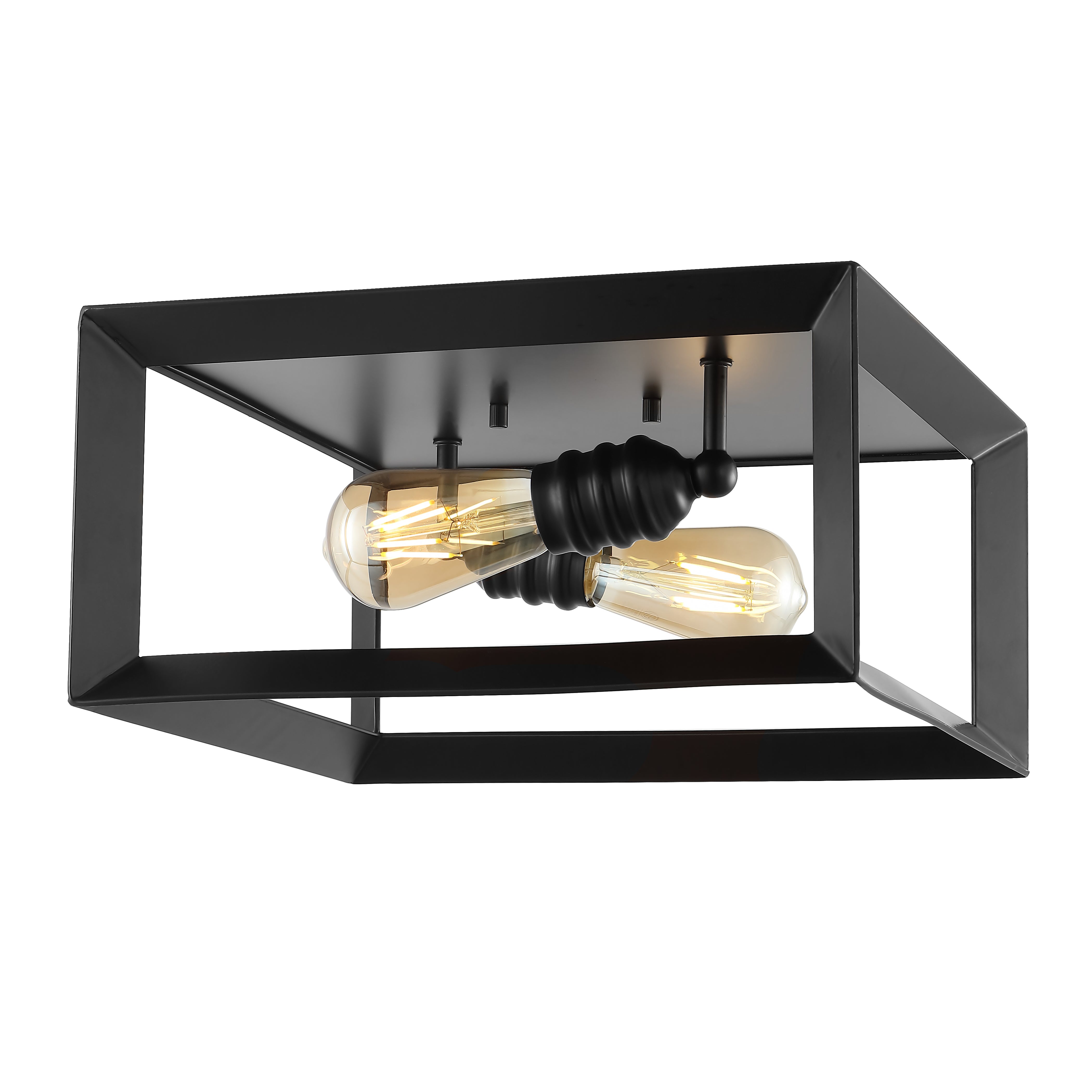 Marfa 2-Light Iron Modern Farmhouse LED Flush Mount