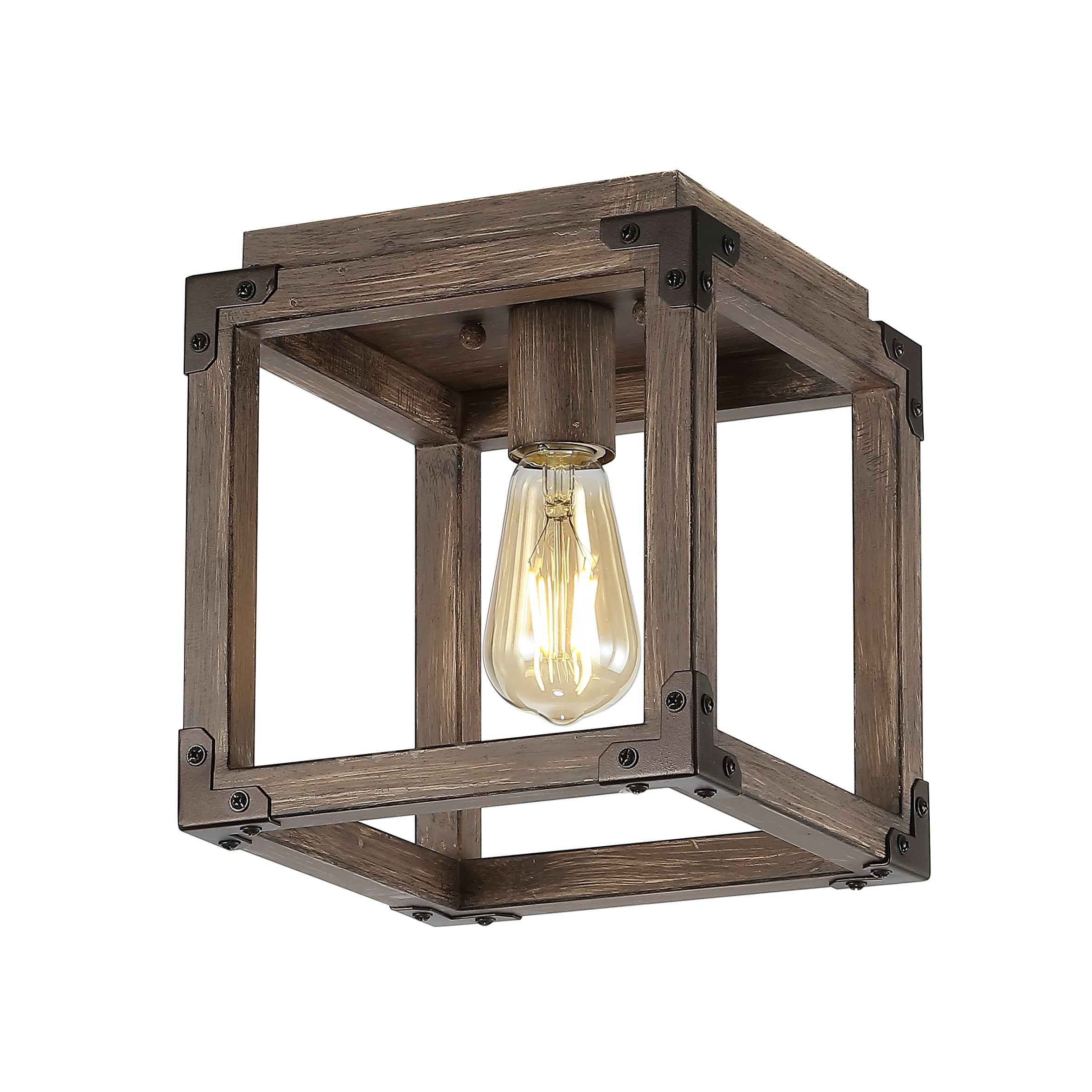 Magnolia Iron Rustic Farmhouse LED Flush Mount