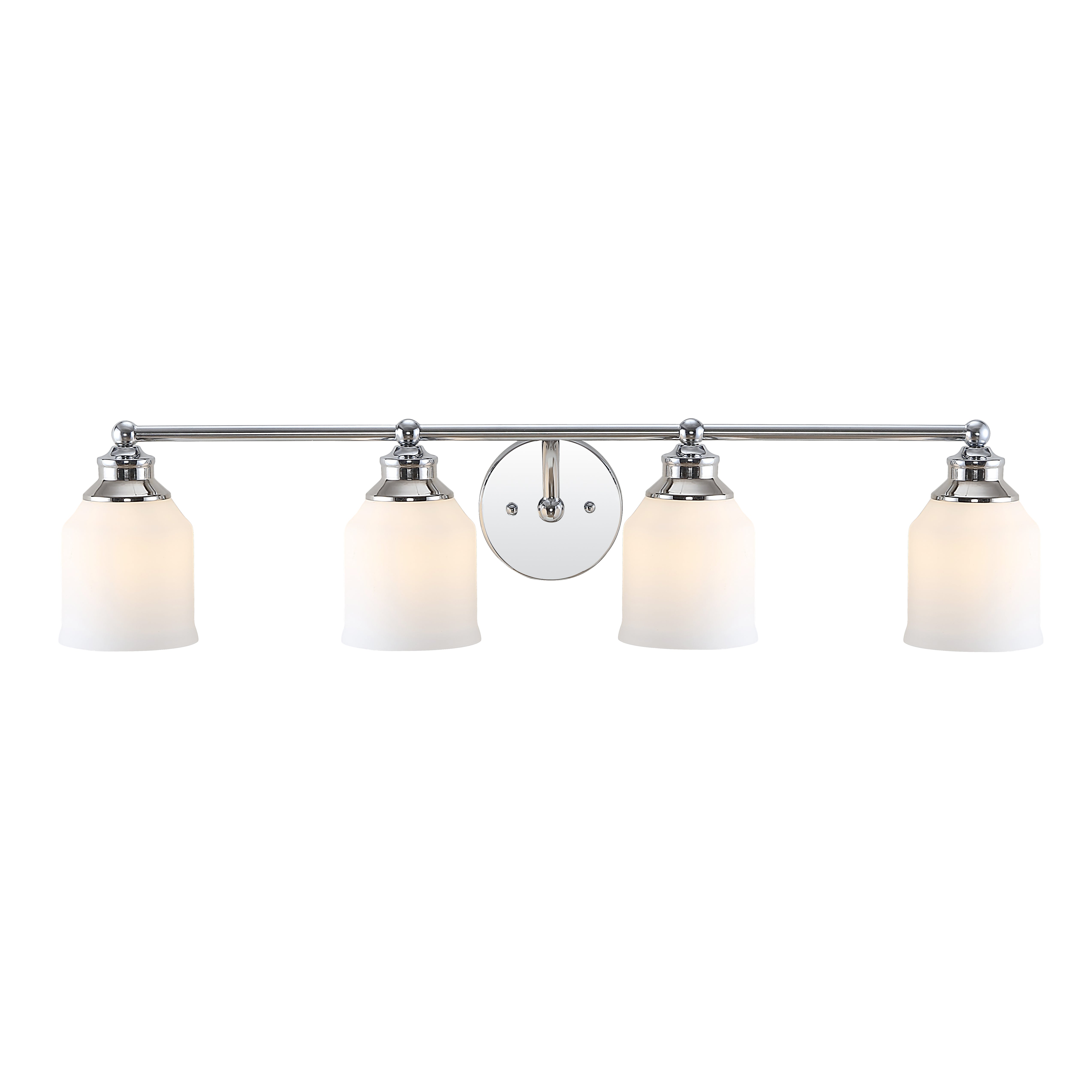 Lydia 4-Light Iron/Frosted Glass Farmhouse Cottage LED Vanity Light