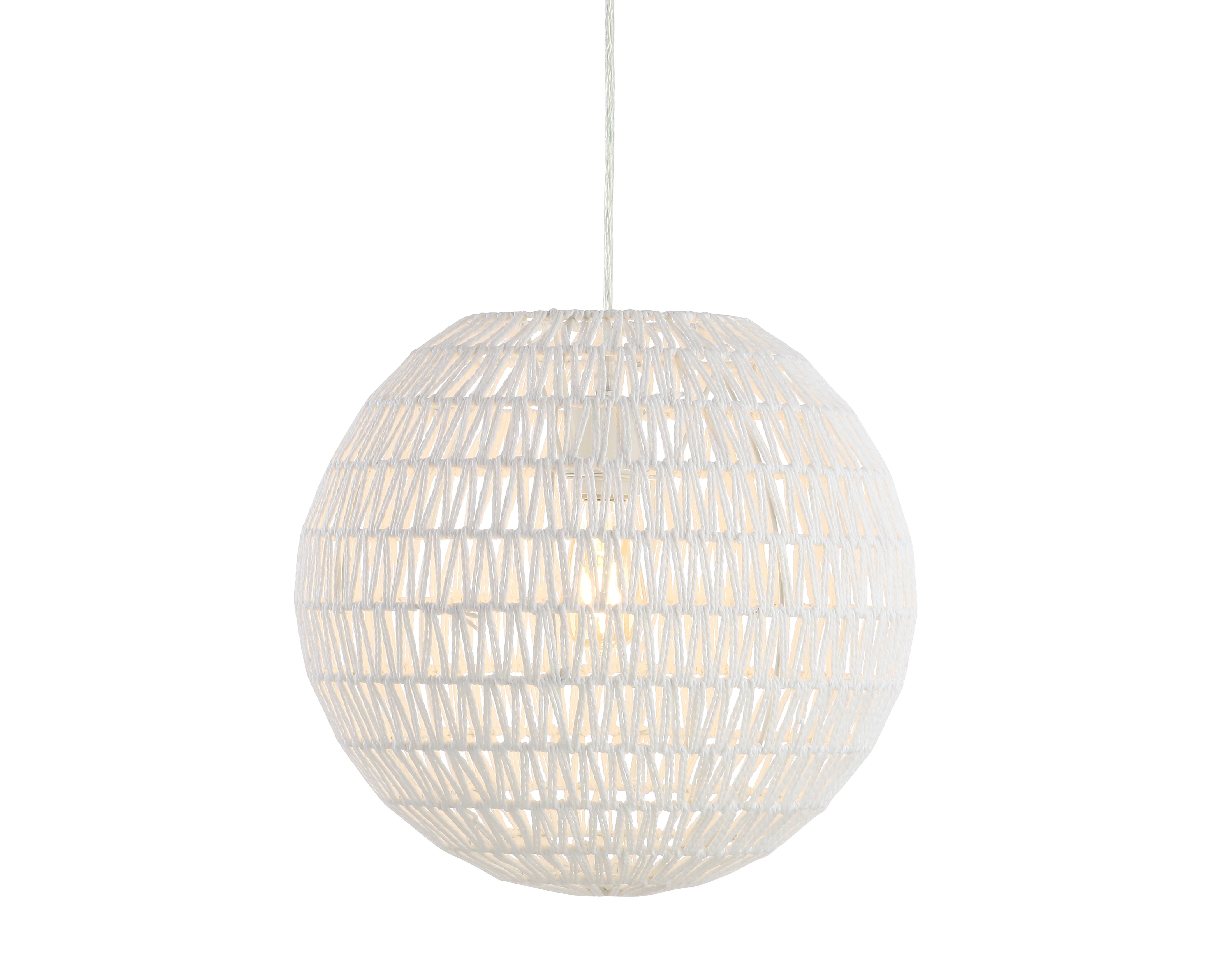 Luna 1-Light Bohemian Modern Woven Rattan/Iron LED Pendant