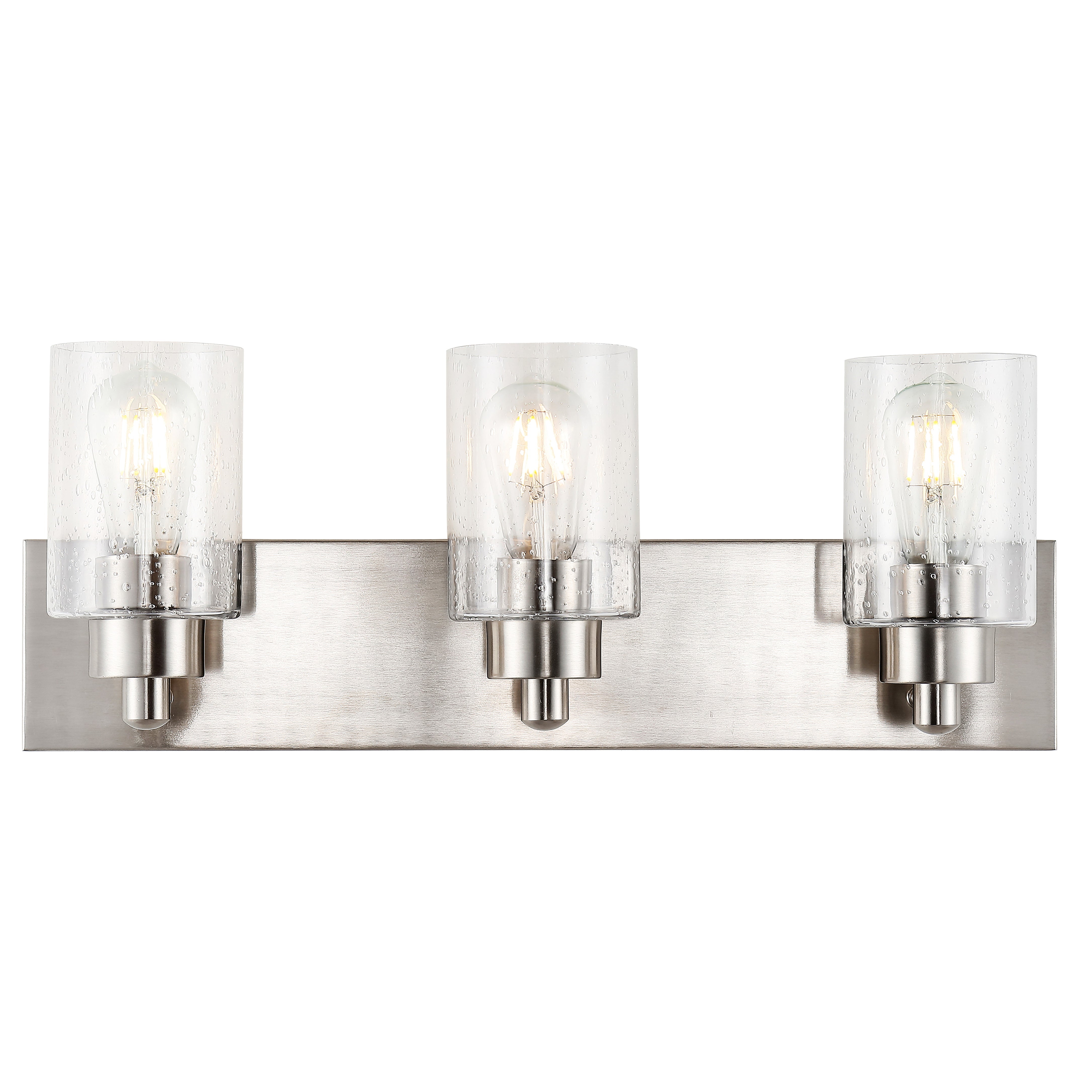 Irving 3-Light Seeded Glass/Iron Modern Contemporary LED Vanity Light