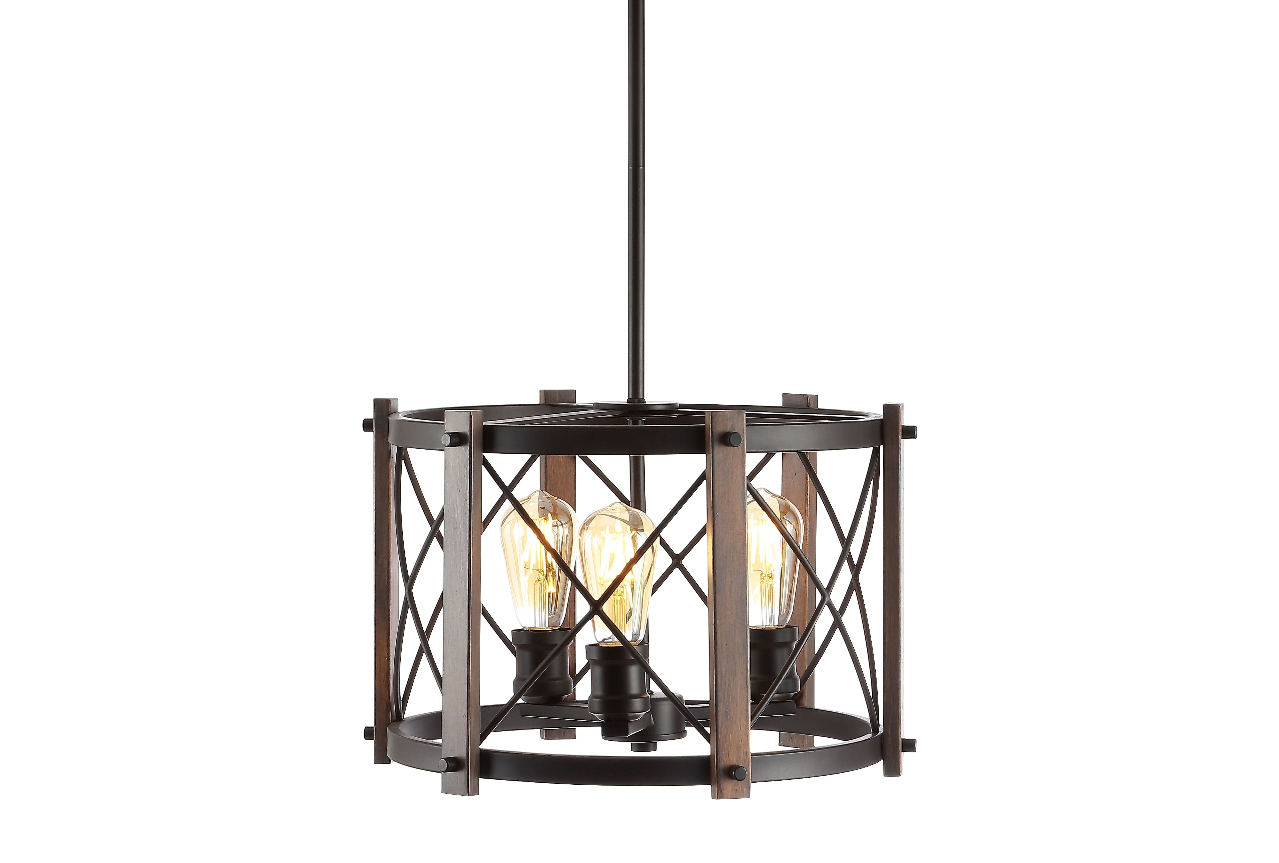 Ferme 3-Light Adjustable Iron Rustic Farmhouse LED Pendant