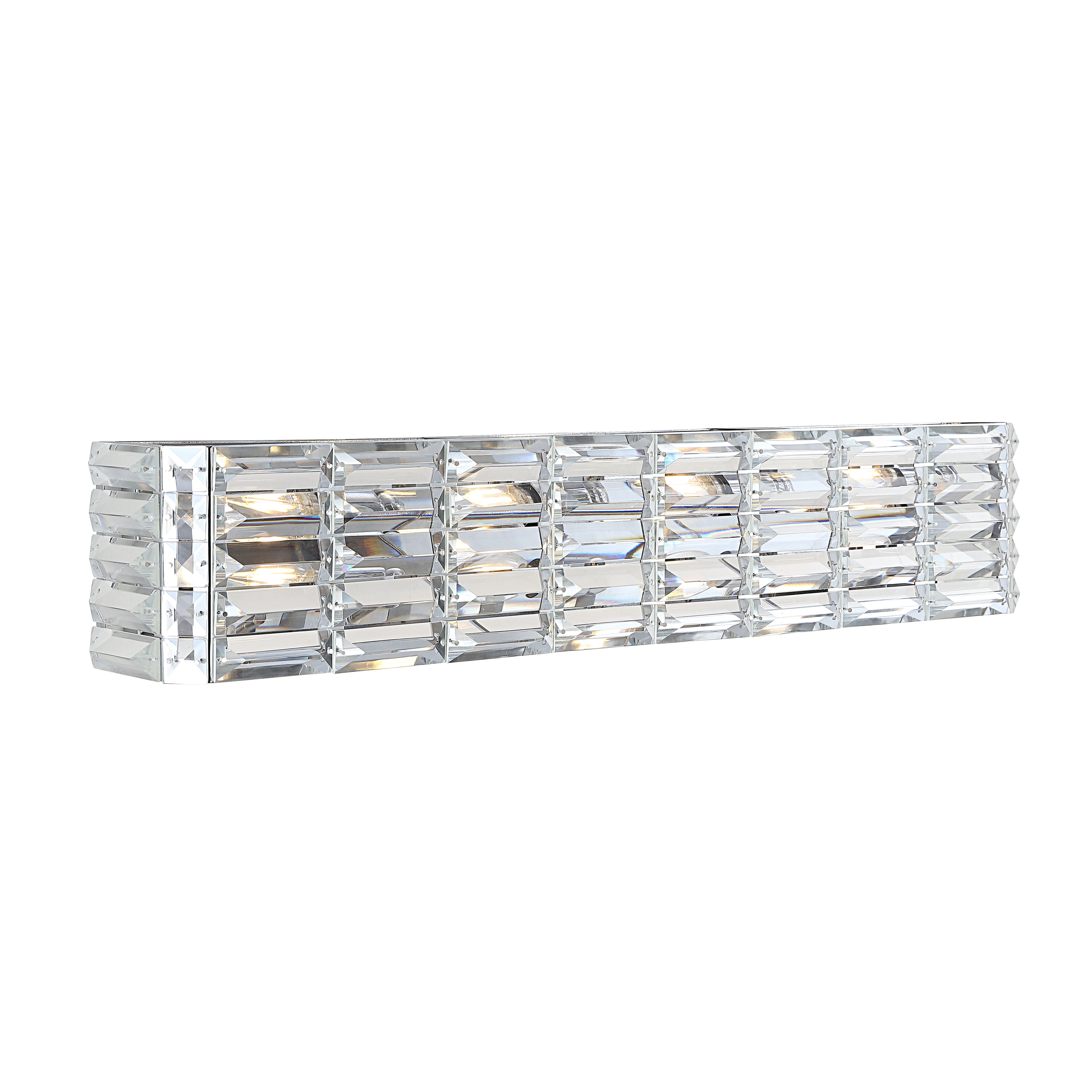 Evelyn 4-Light Iron/Crystal Glam Modern LED Vanity Light