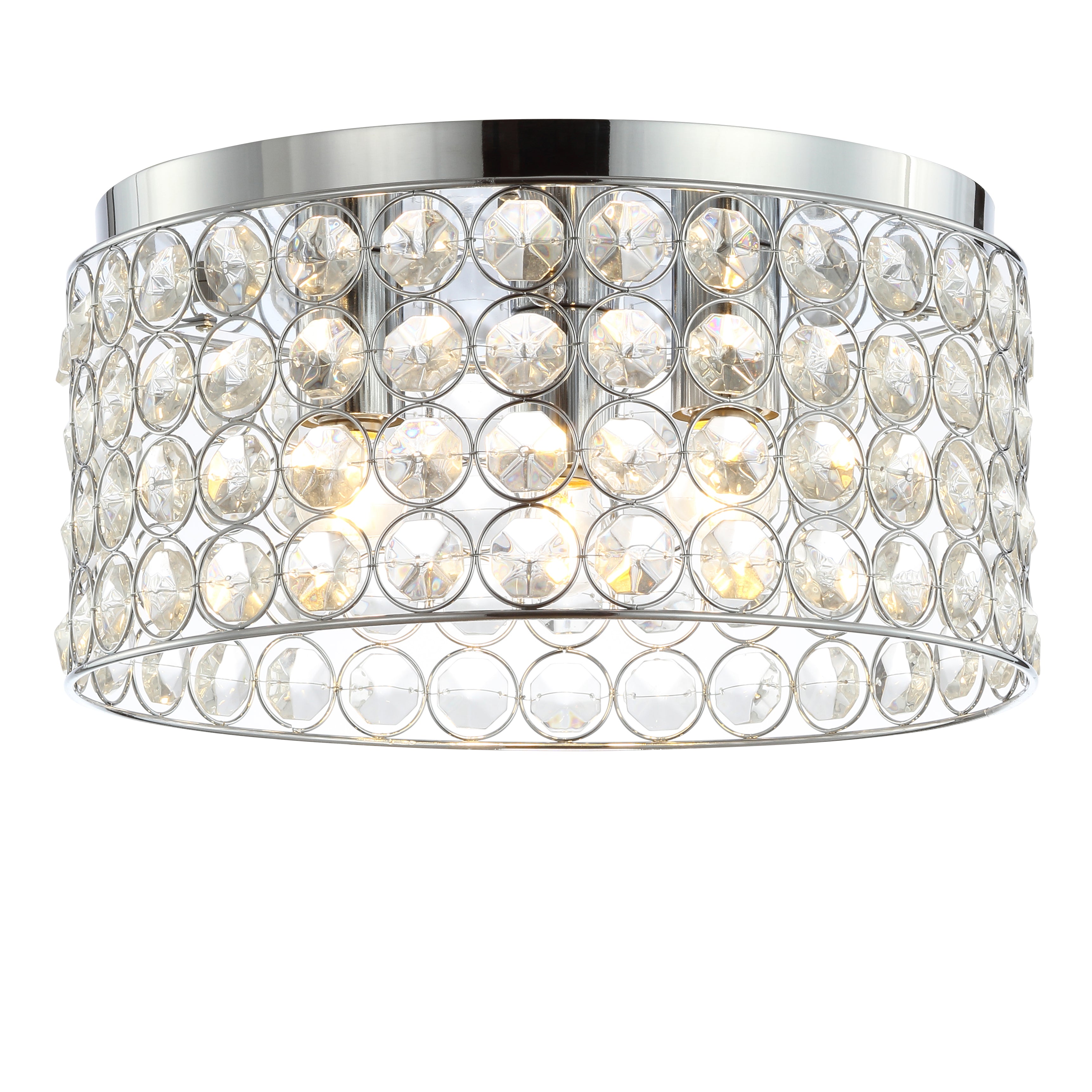 Ellen 3-Light Crystal/Metal LED Flush Mount