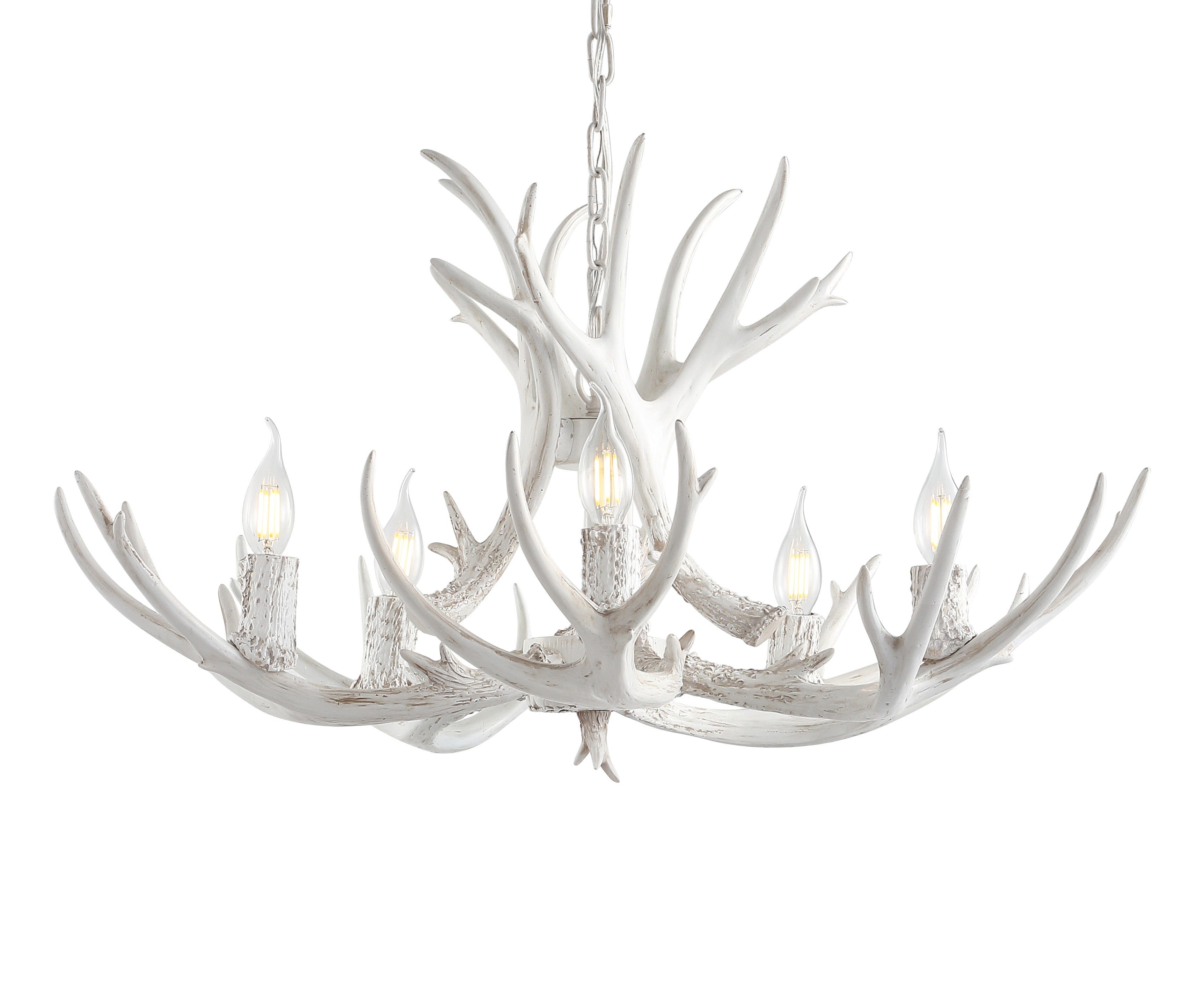 Eldora Adjustable Resin Antler 5-Light LED Chandelier