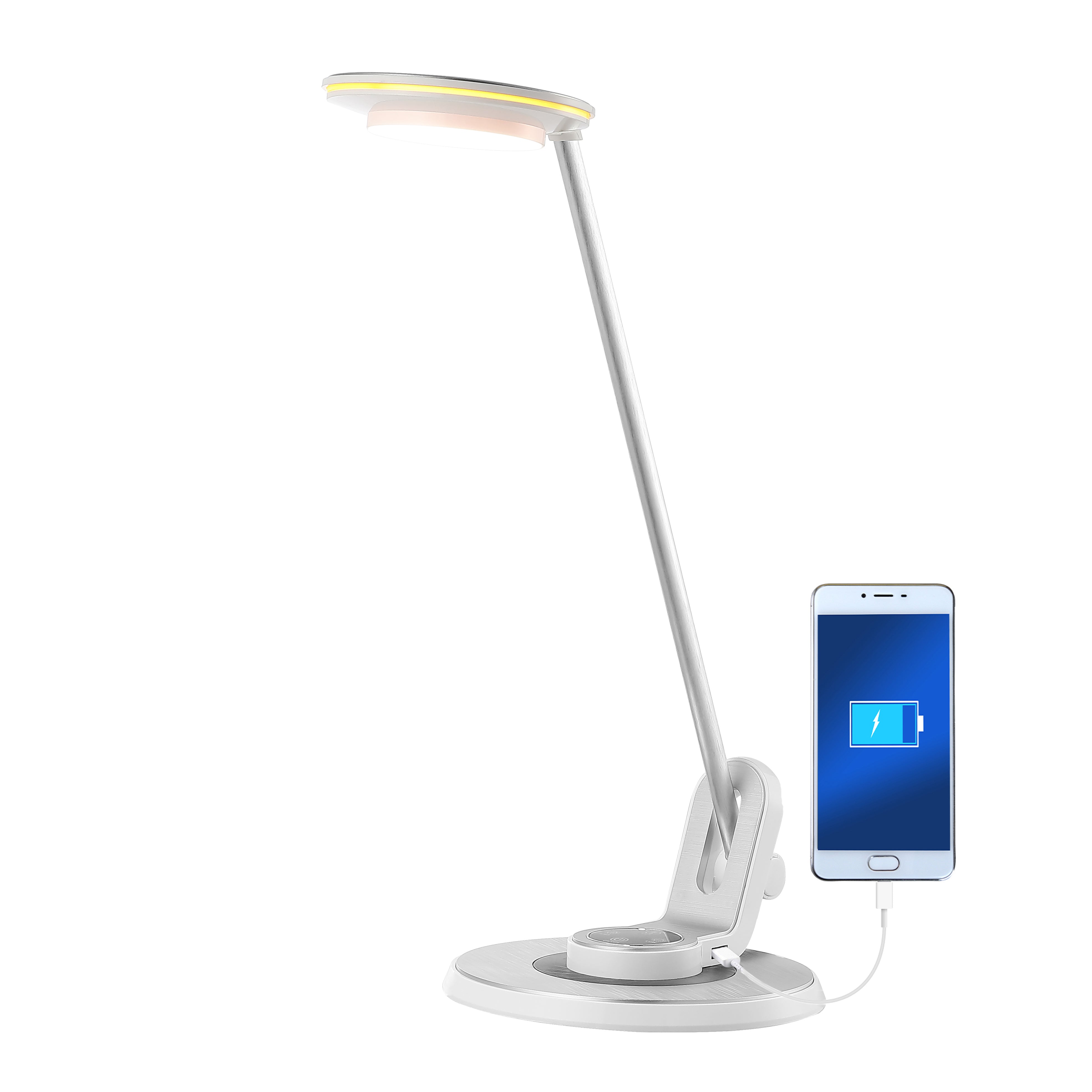 Dixon Aluminum Contemporary Minimalist Adjustable Dimmable USB Charging LED Task Lamp