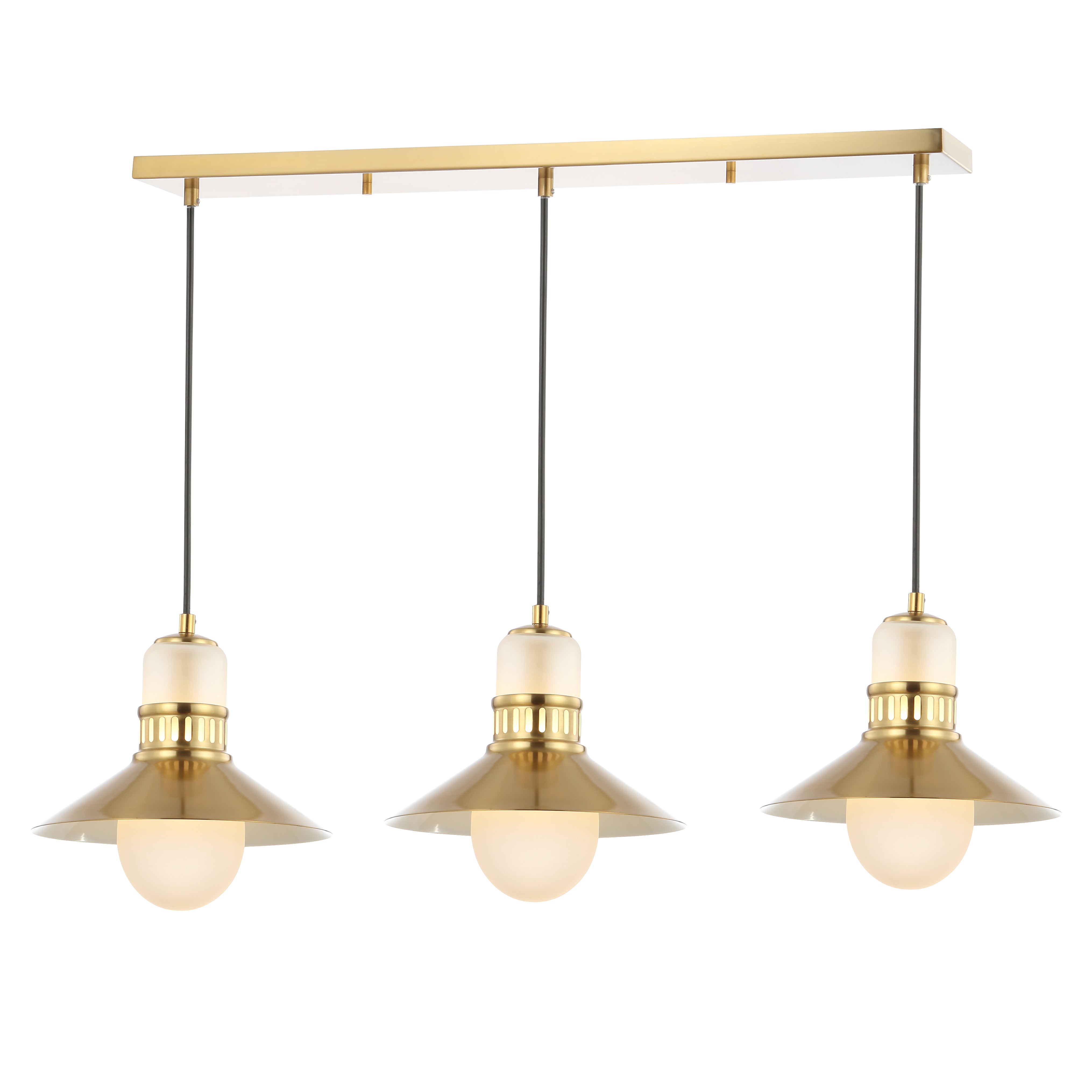 Colin Adjustable Iron/Glass Retro Hurricane Triple Linear LED Pendant