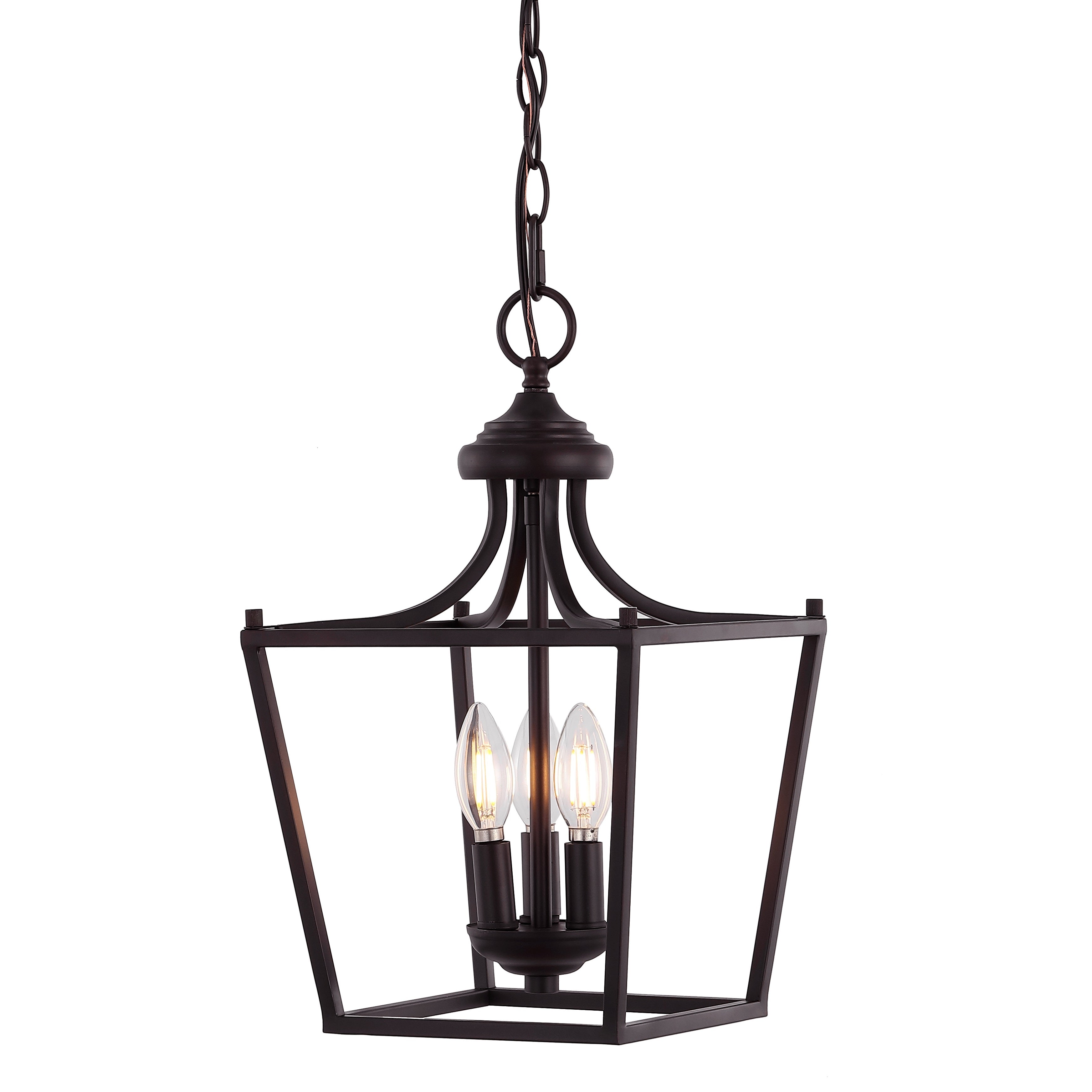 Camden 3-Light Iron Classic Midcentury Pendant Lantern