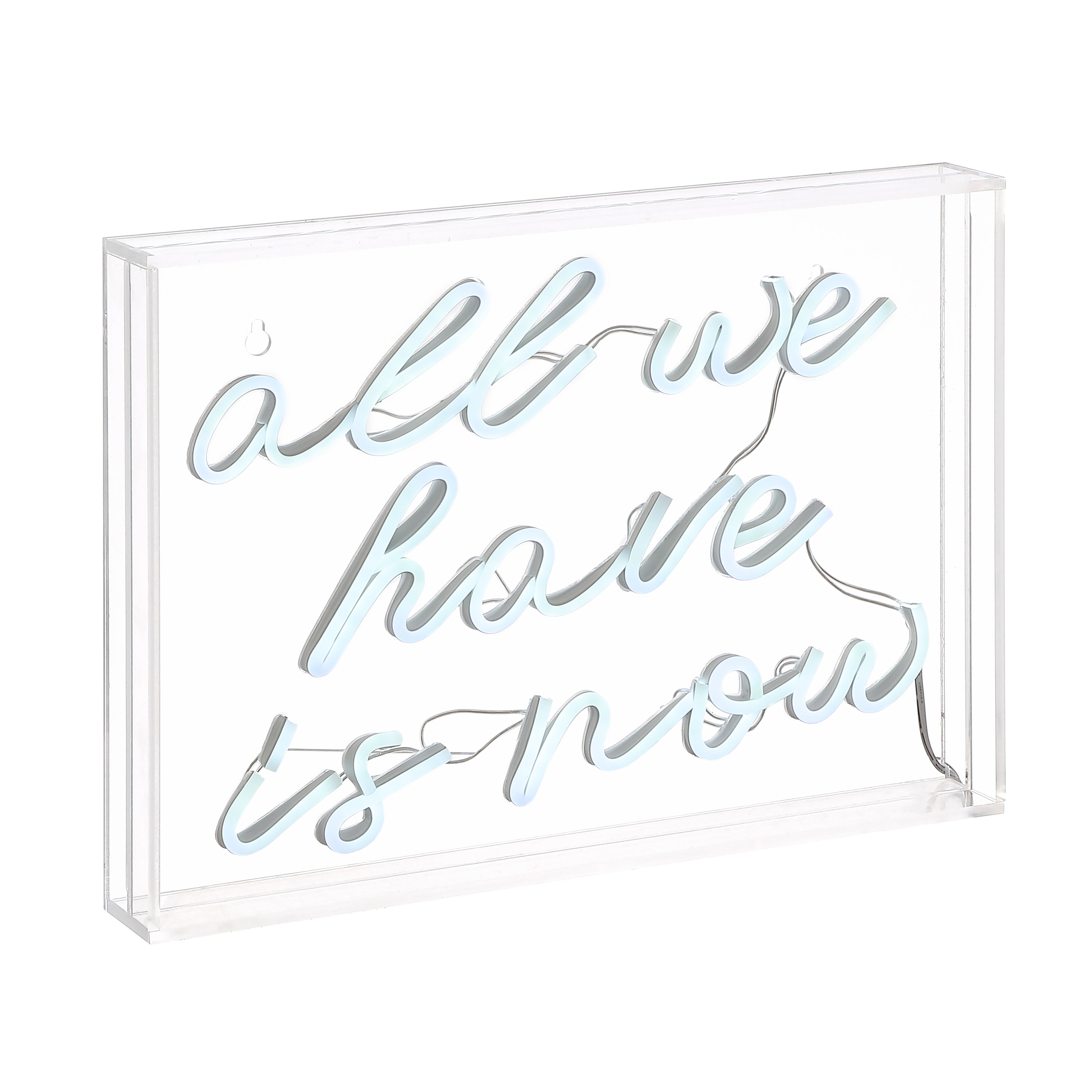 All X 10"" Contemporary Glam Acrylic Box USB Operated LED Neon Light