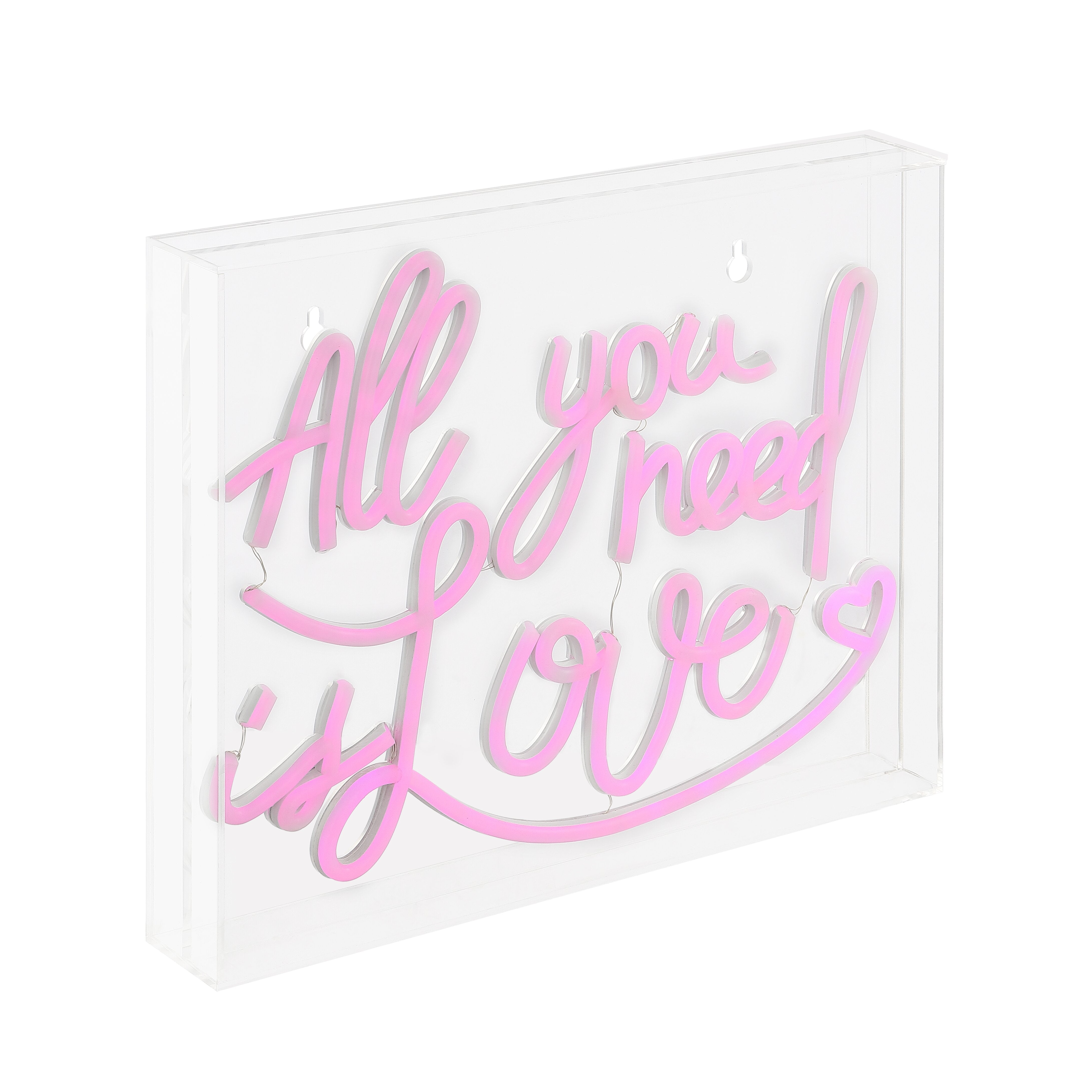 All X 10.9"" Contemporary Glam Acrylic Box USB Operated LED Neon Light