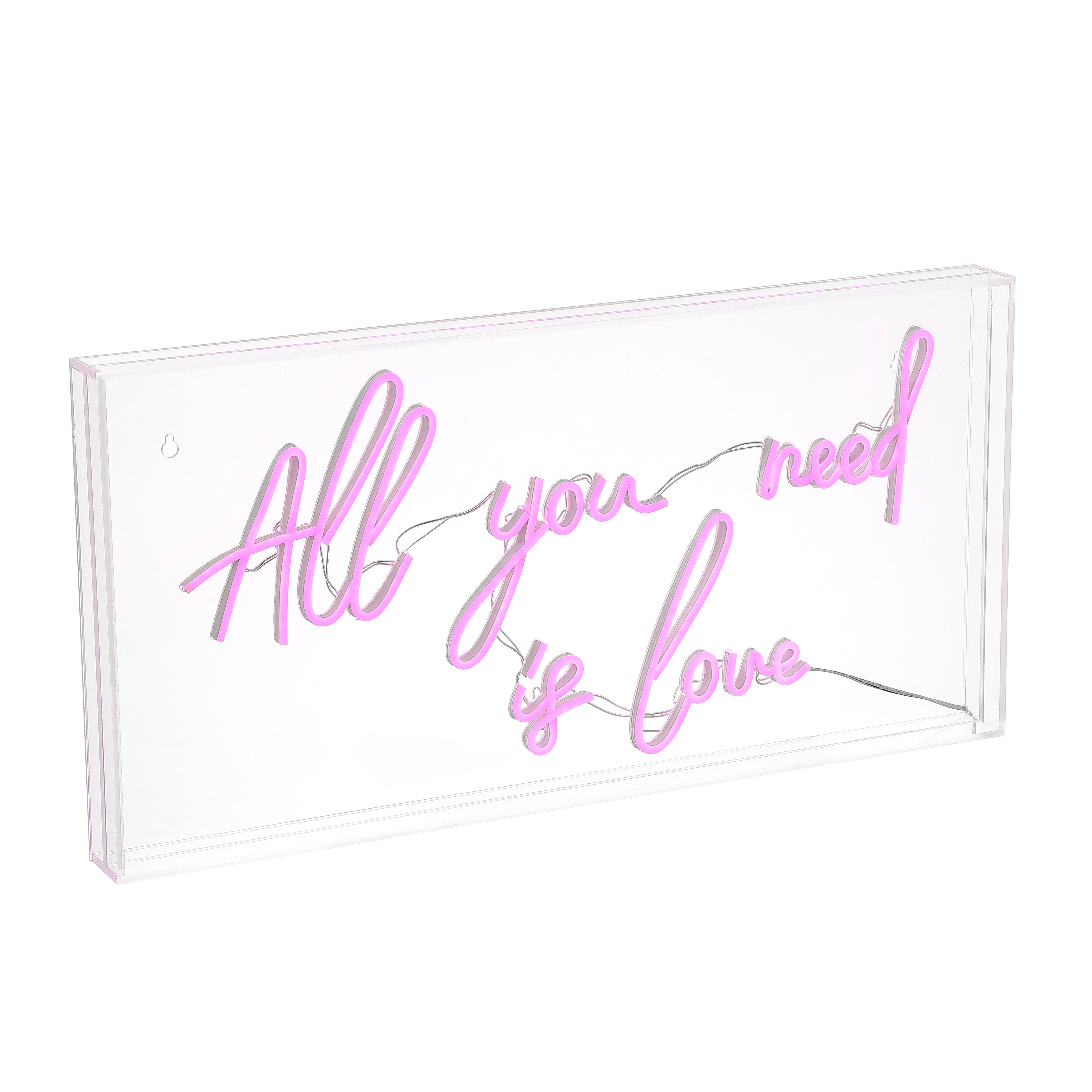 All X 11.75"" Contemporary Glam Acrylic Box USB Operated LED Neon Light