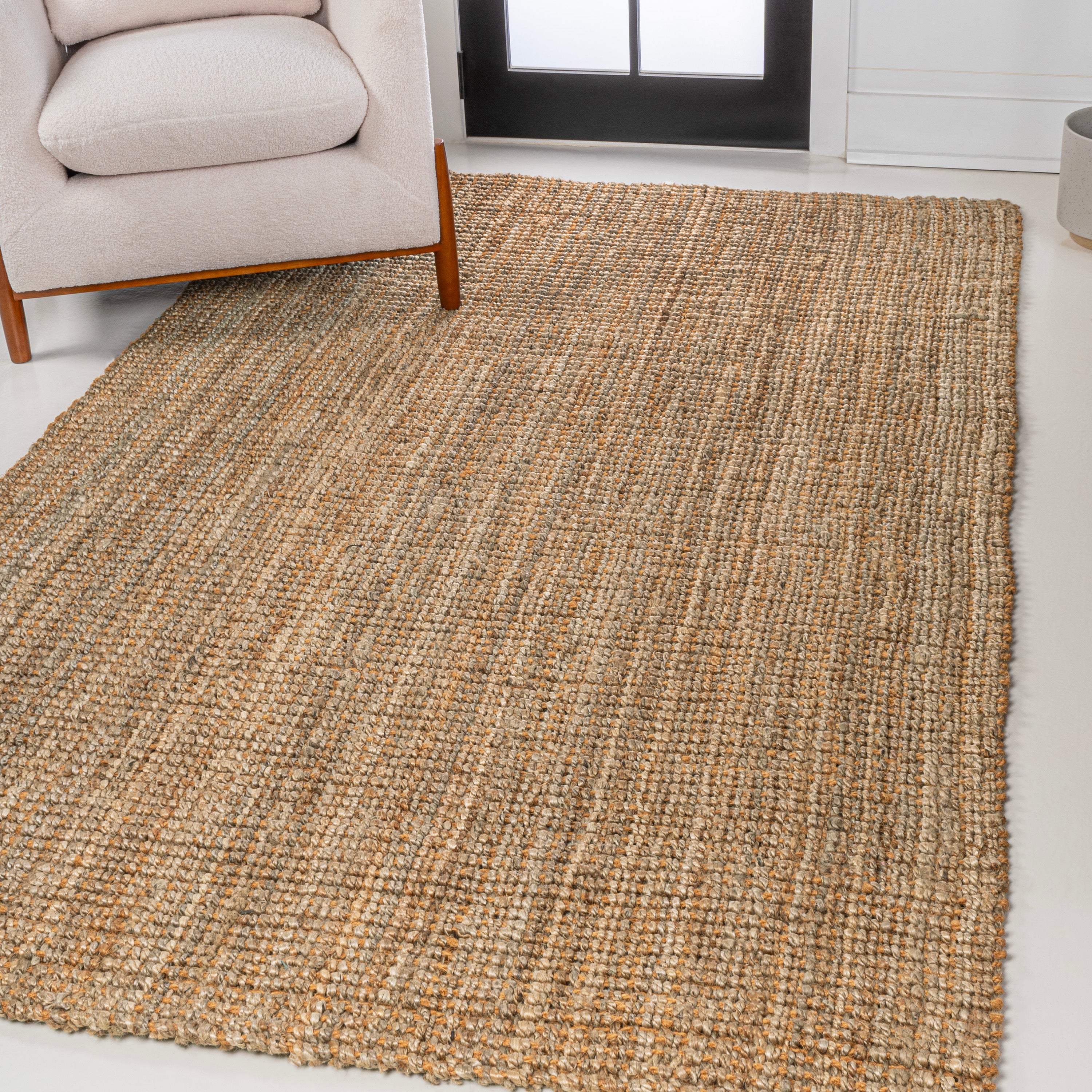 Biot Traditional Rustic Handwoven Jute Solid Area Rug