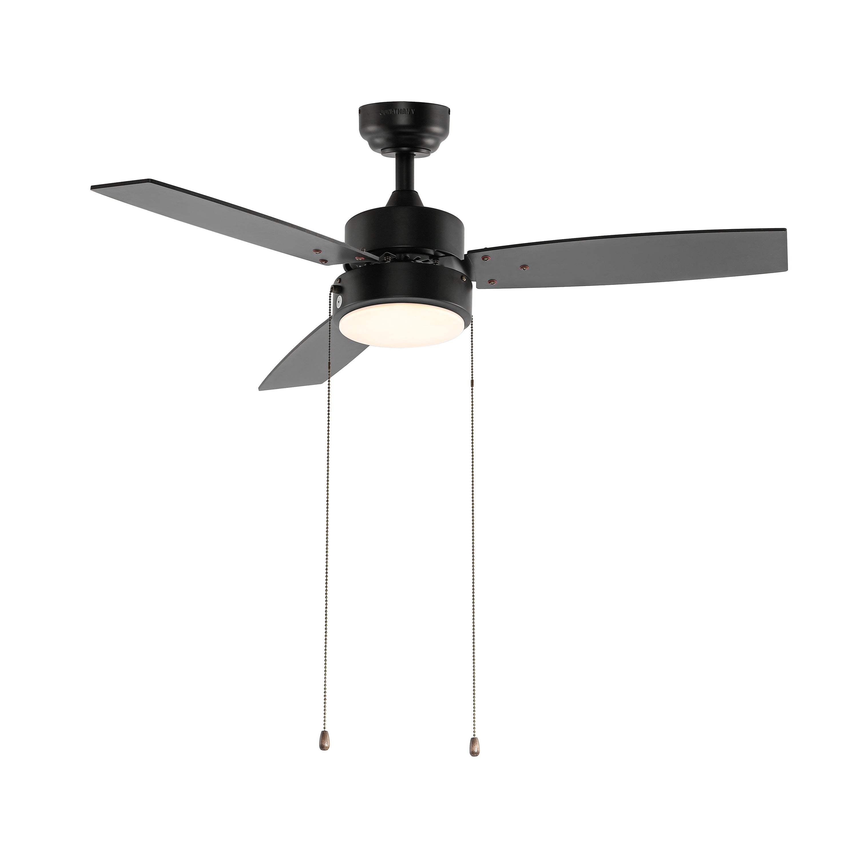 Blair 1-Light Modern Minimalist 3-Speed Iron Height Adjustable Integrated LED Ceiling Fan with Pull Chains