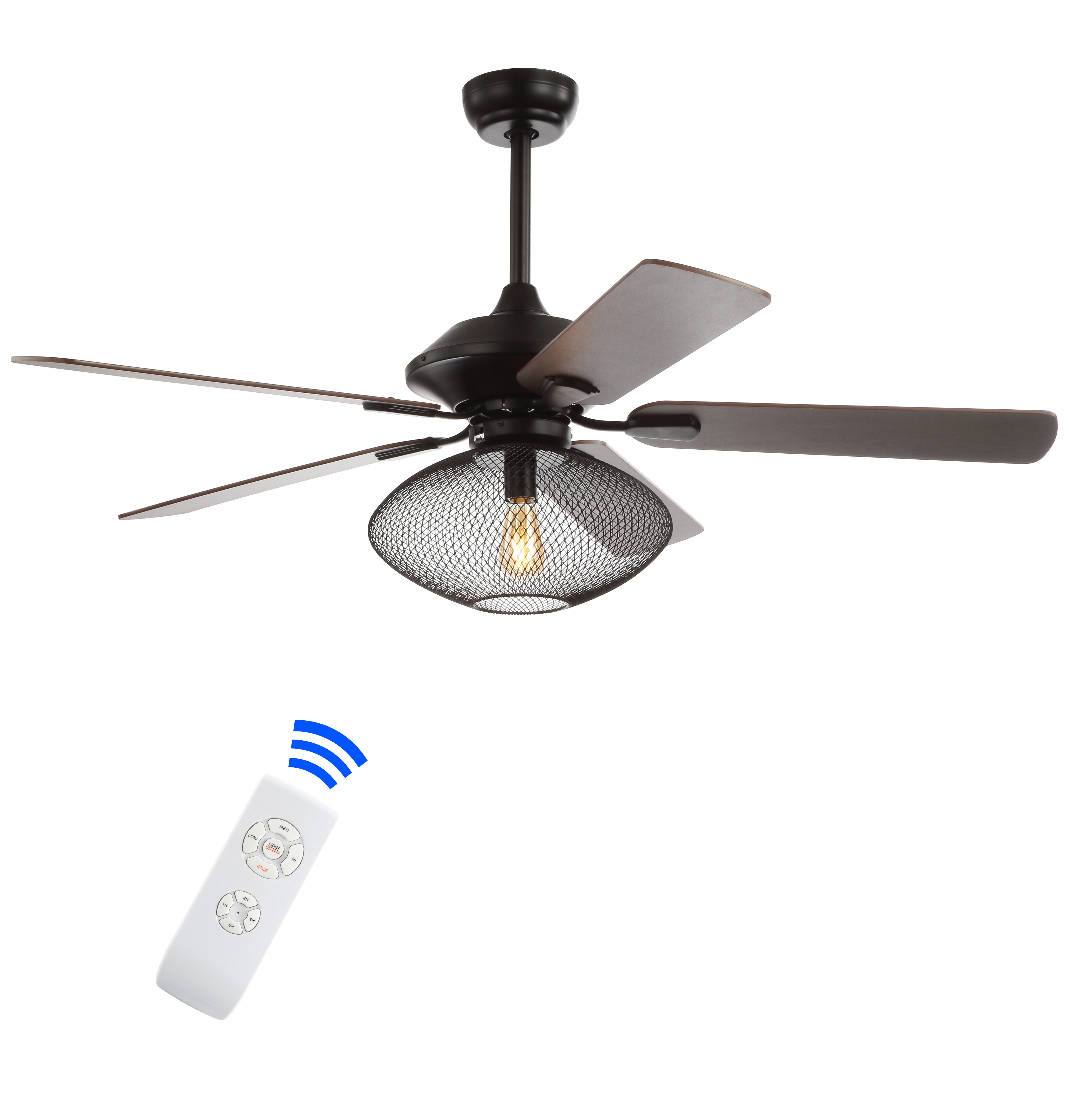 Clift 1-Light Mid-century LED Ceiling Fan With Remote