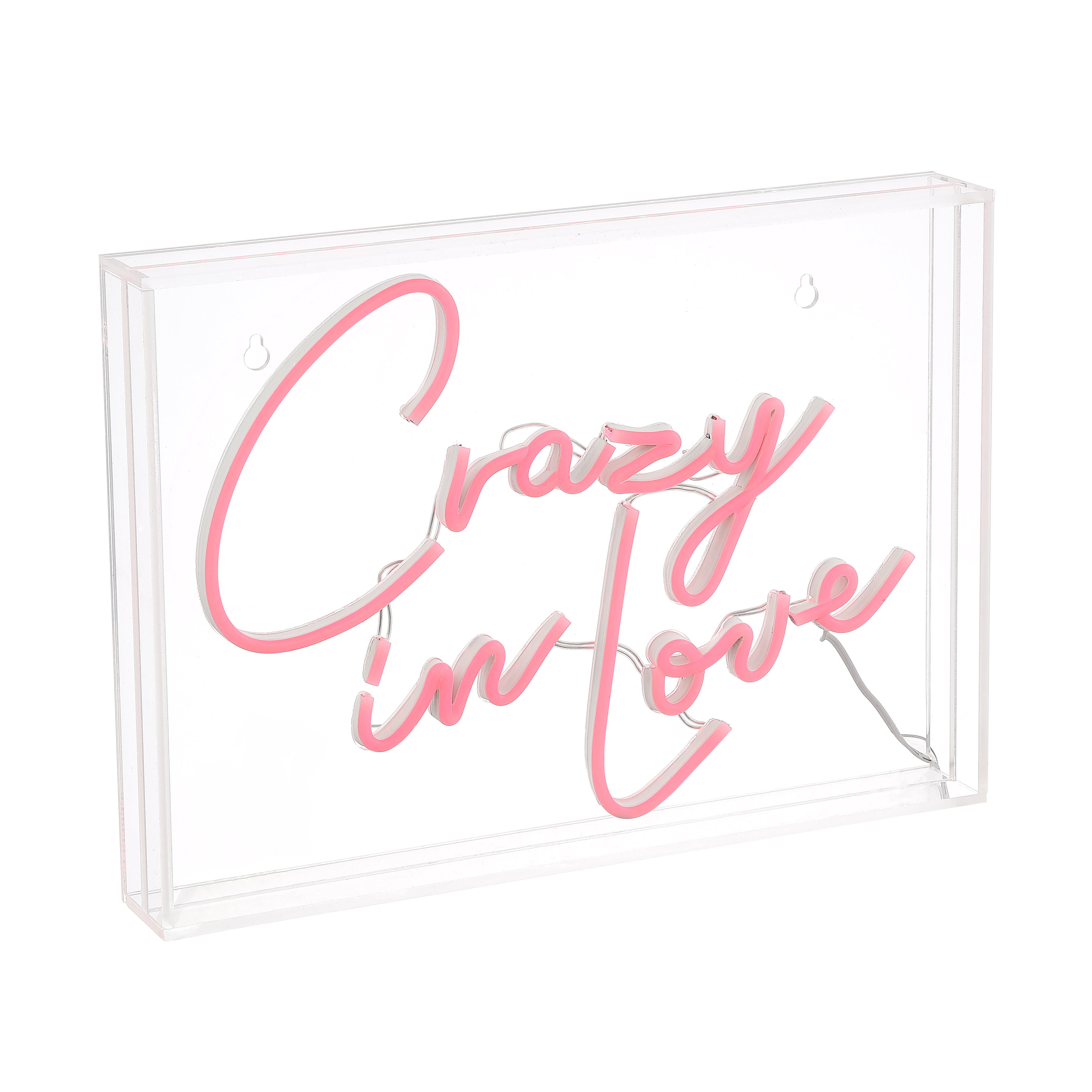 Crazy X 10"" Contemporary Glam Acrylic Box USB Operated LED Neon Light