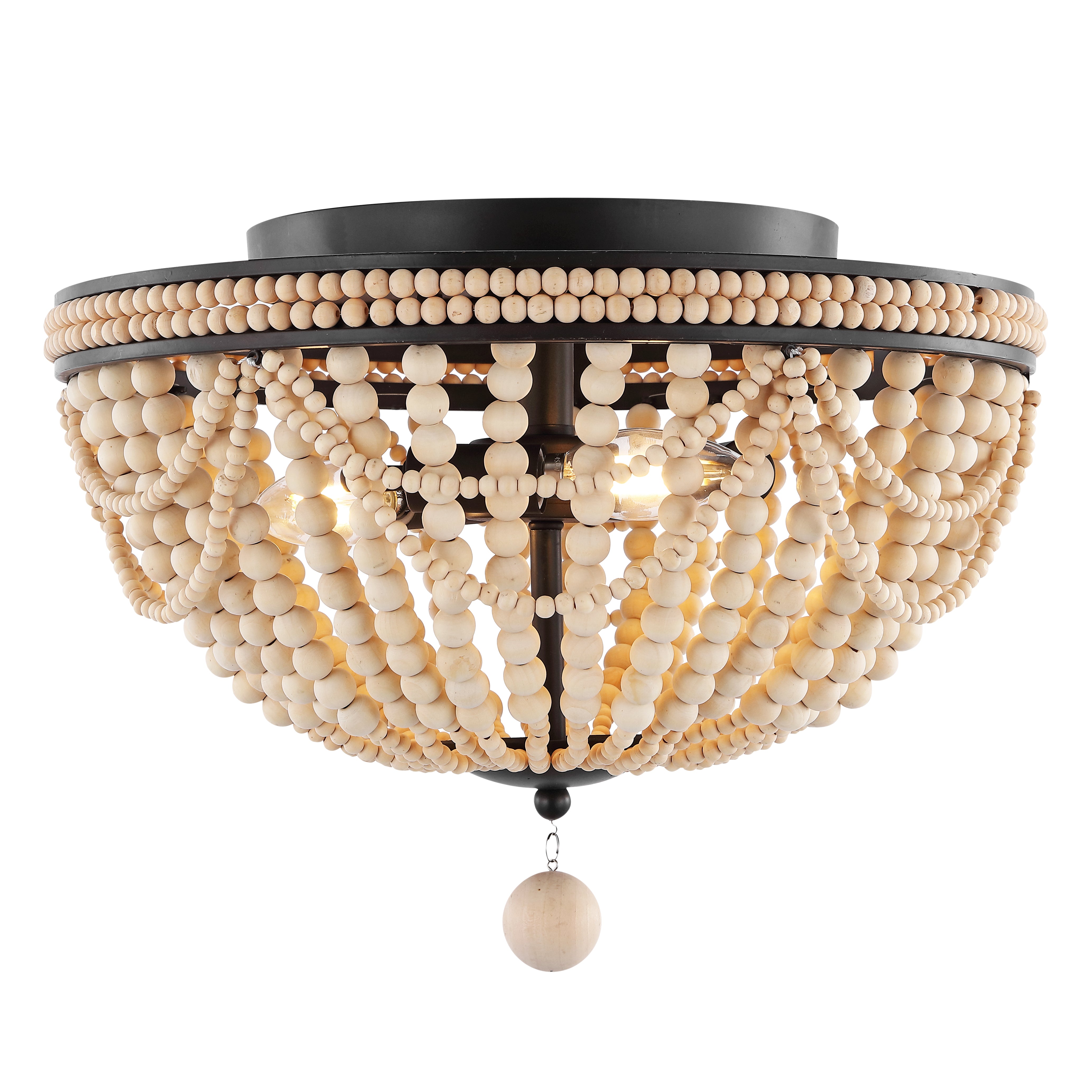 Dune 3-Light Bohemian Farmhouse Iron LED Semi Flush Mount