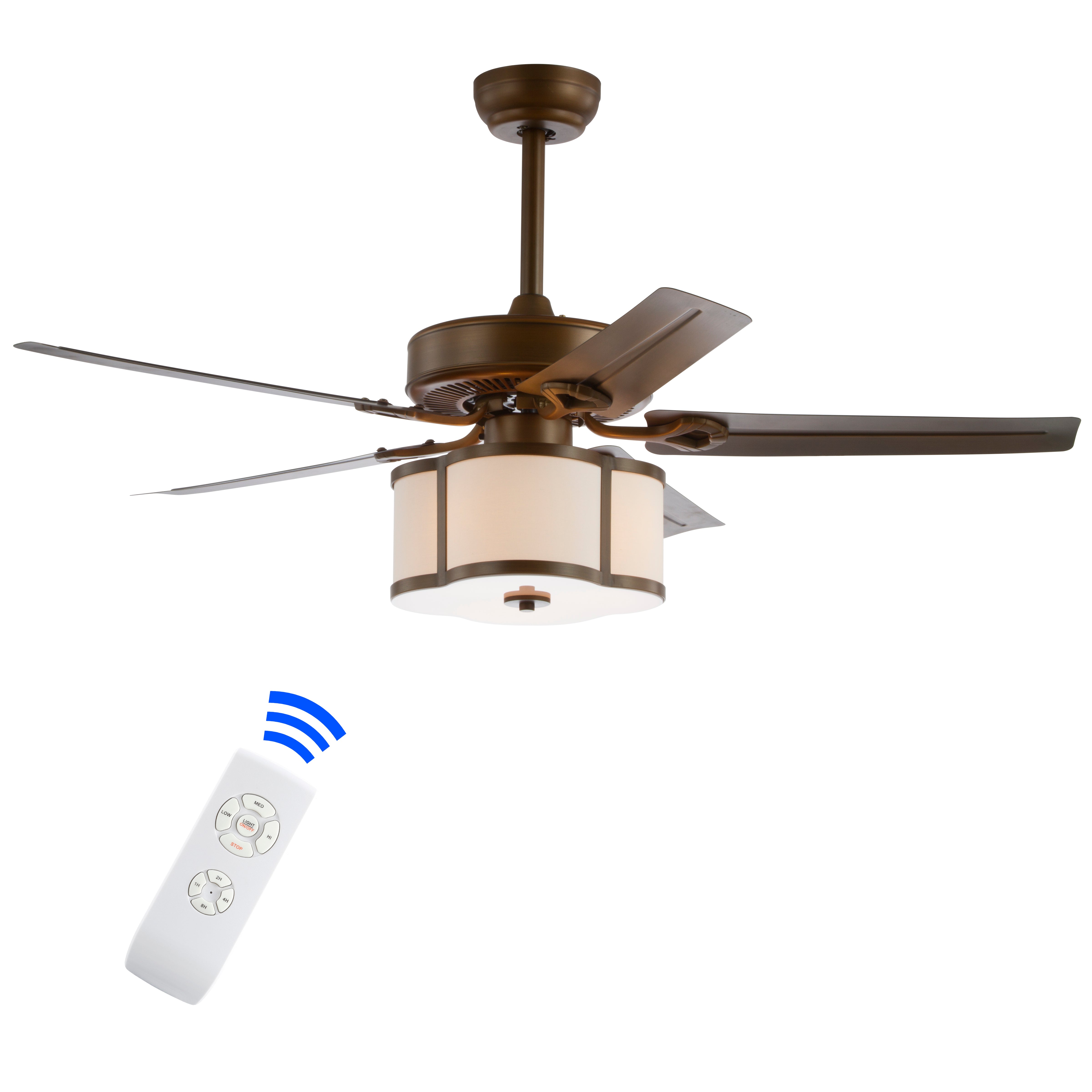 Edith 3-Light Metal LED Ceiling Fan With Remote