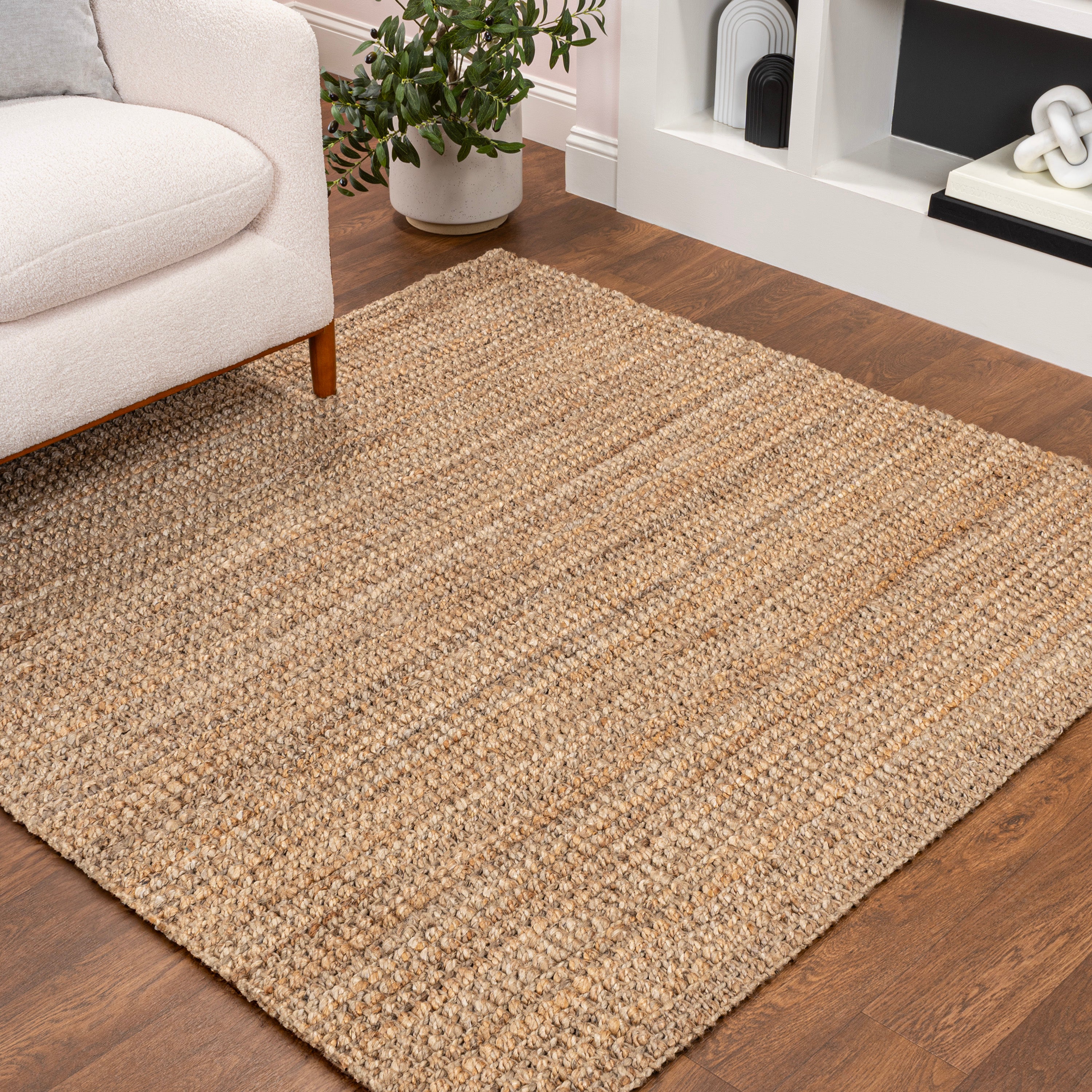 Estera Hand Woven Boucle Chunky Jute Square Area Rug