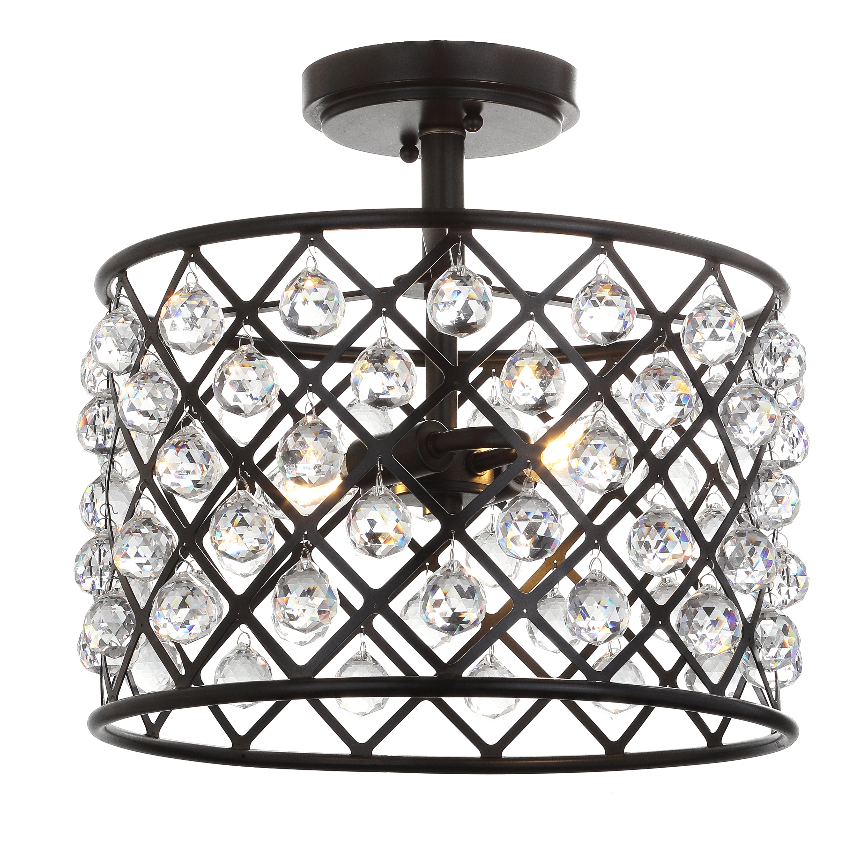 Gabrielle Crystal/Metal LED Semi-Flush Mount