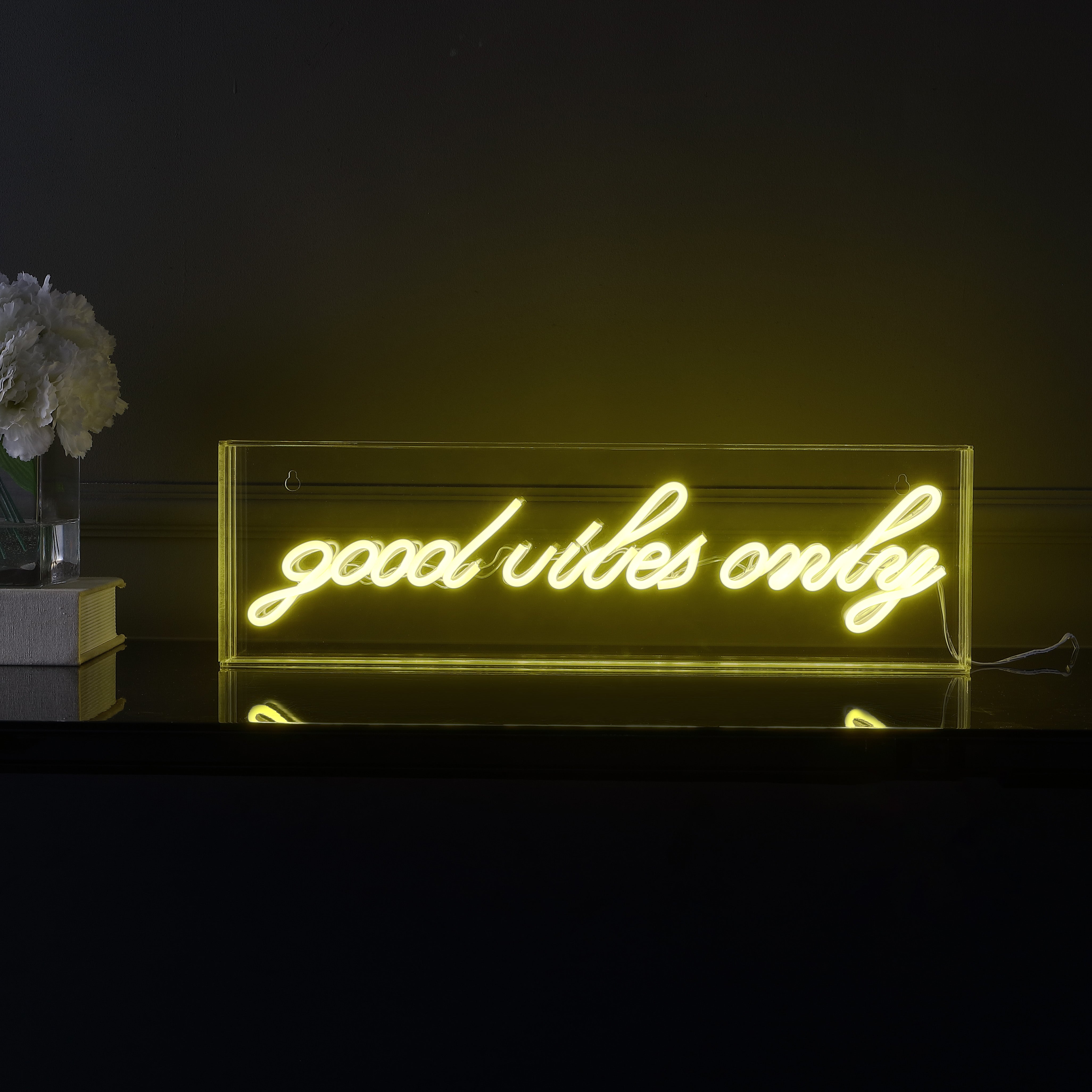 Good X 6"" Contemporary Glam Acrylic Box USB Operated LED Neon Light