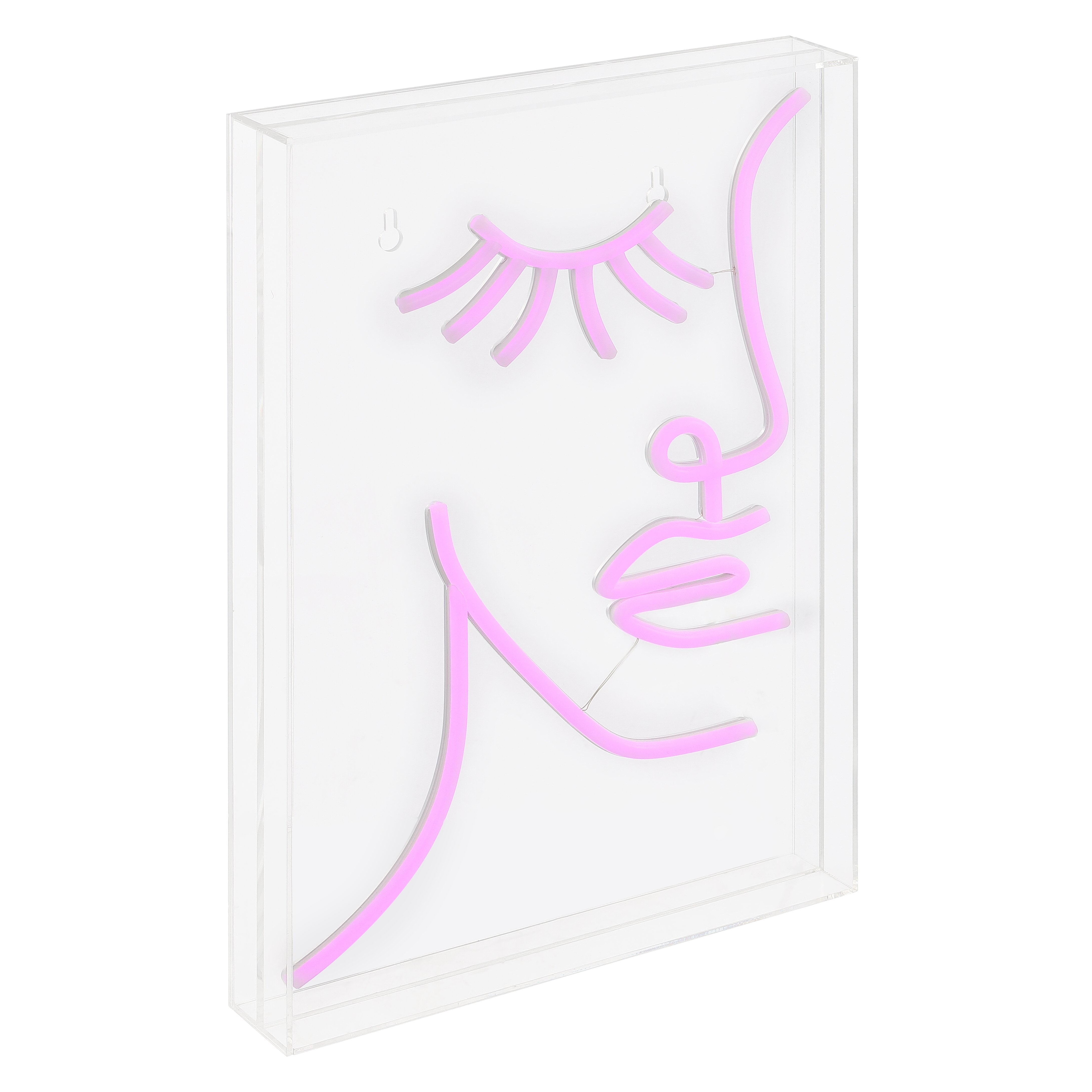 Half-Face X 15"" Contemporary Glam Acrylic Box USB Operated LED Neon Light