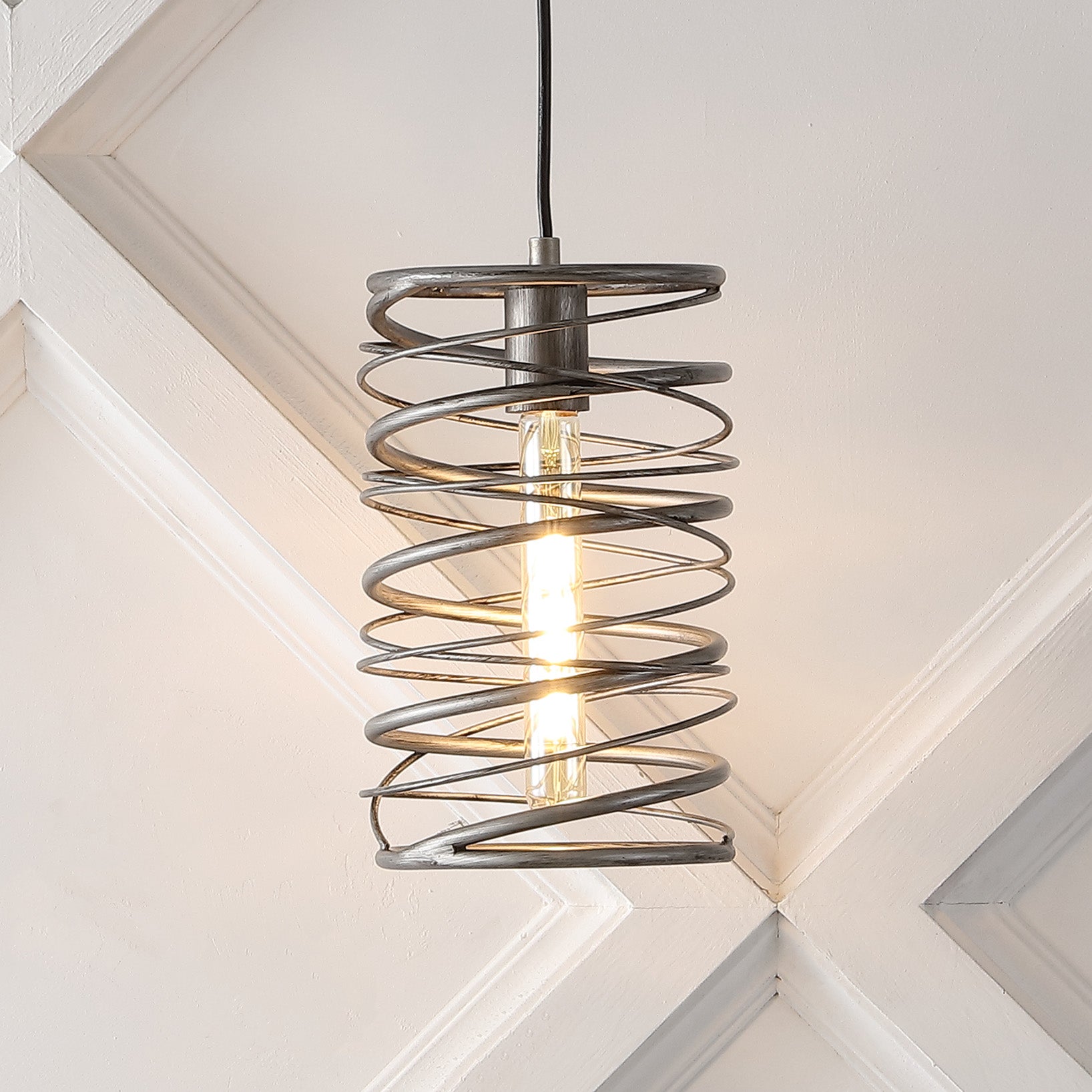 Helisa 1-Light Modern Contemporary Iron Spiral LED Pendant