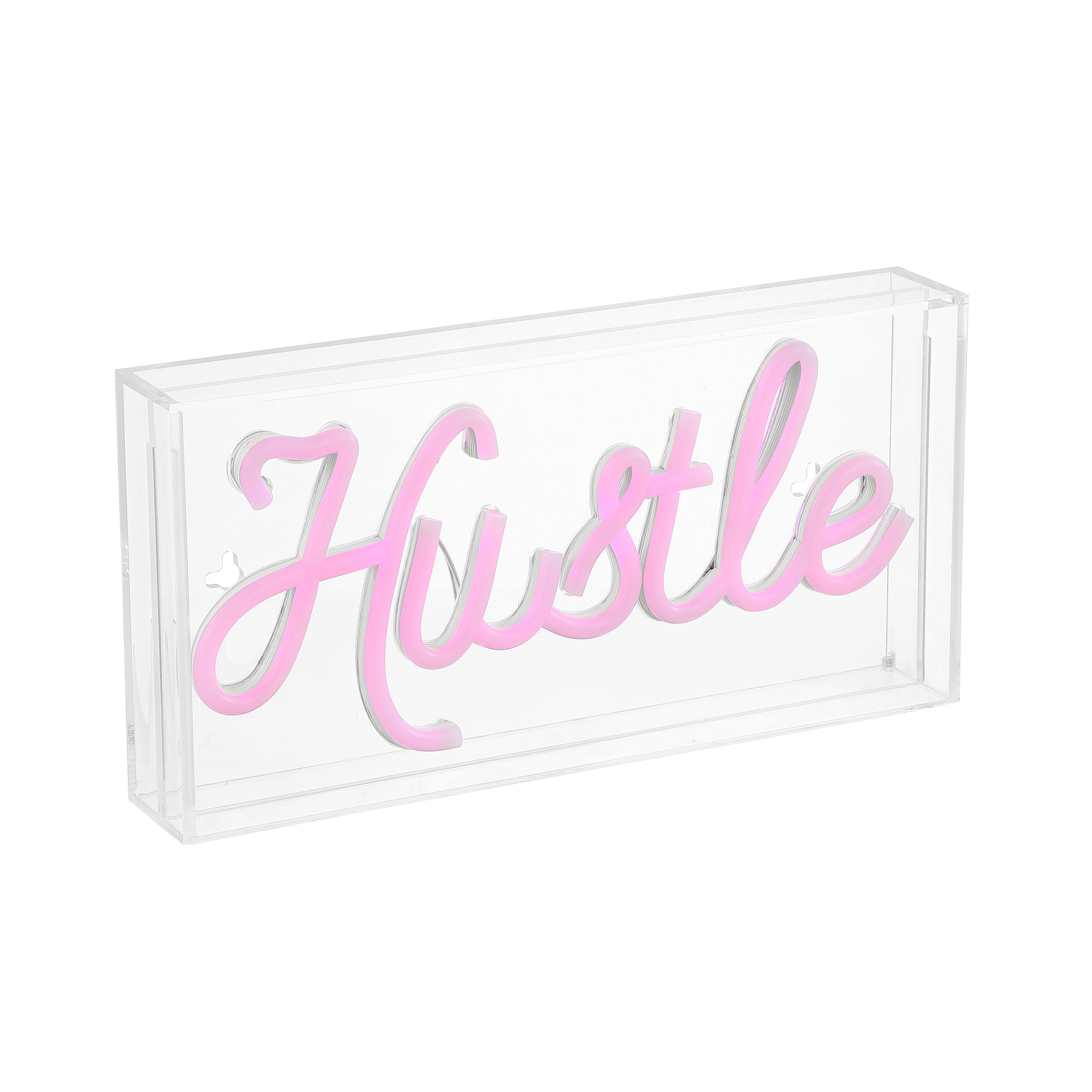 Hustle X 5.88"" Contemporary Glam Acrylic Box USB Operated LED Neon Light