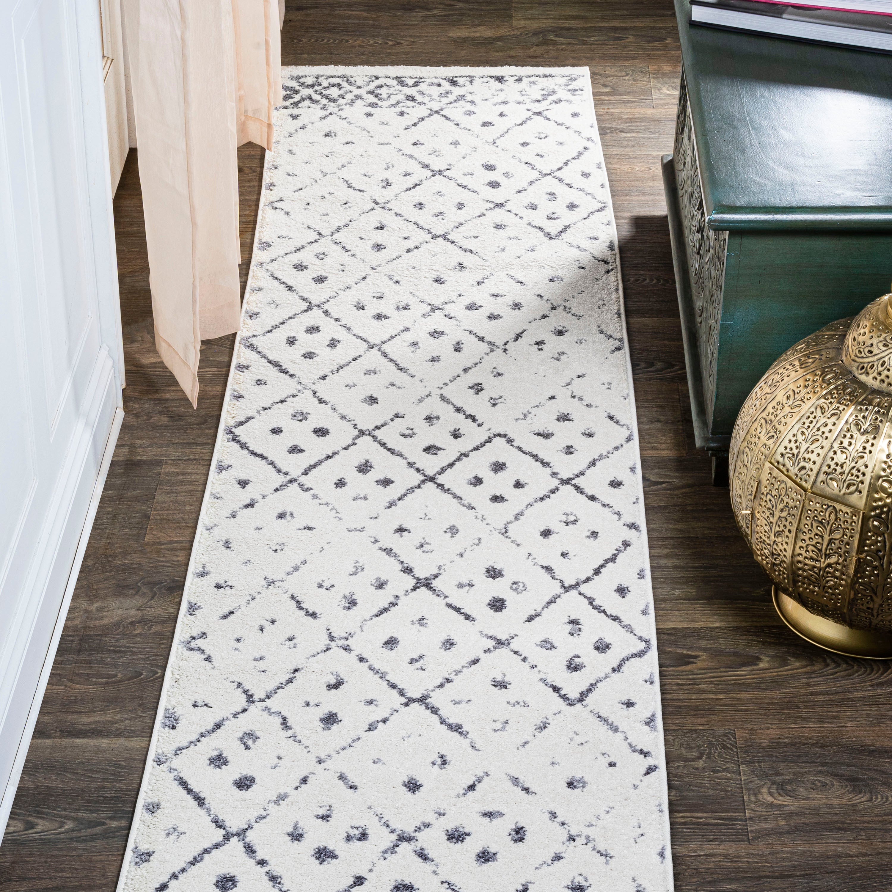 Juba Moroccan Geometric Diamond Runner Rug