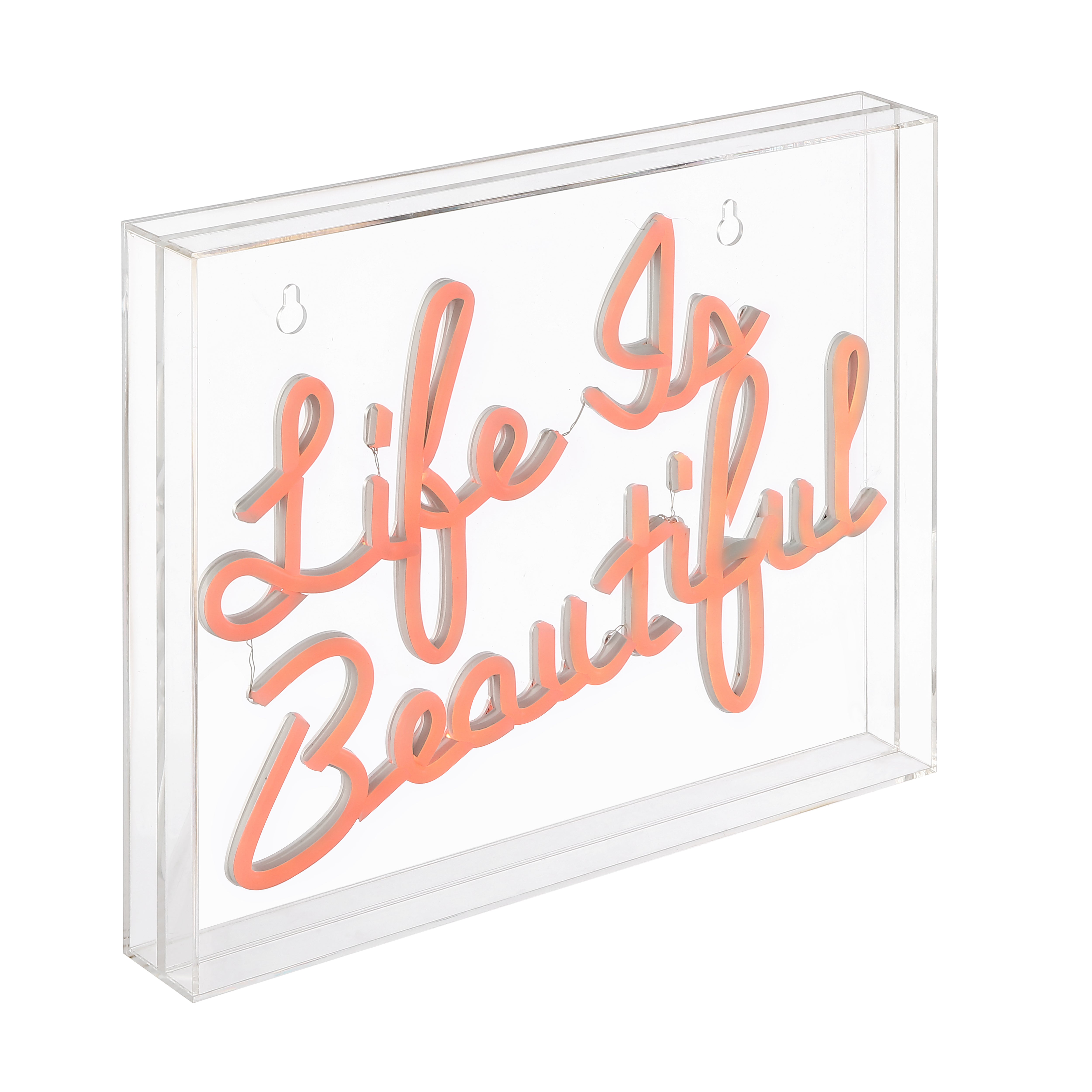 Life X 10.9"" Contemporary Glam Acrylic Box USB Operated LED Neon Light