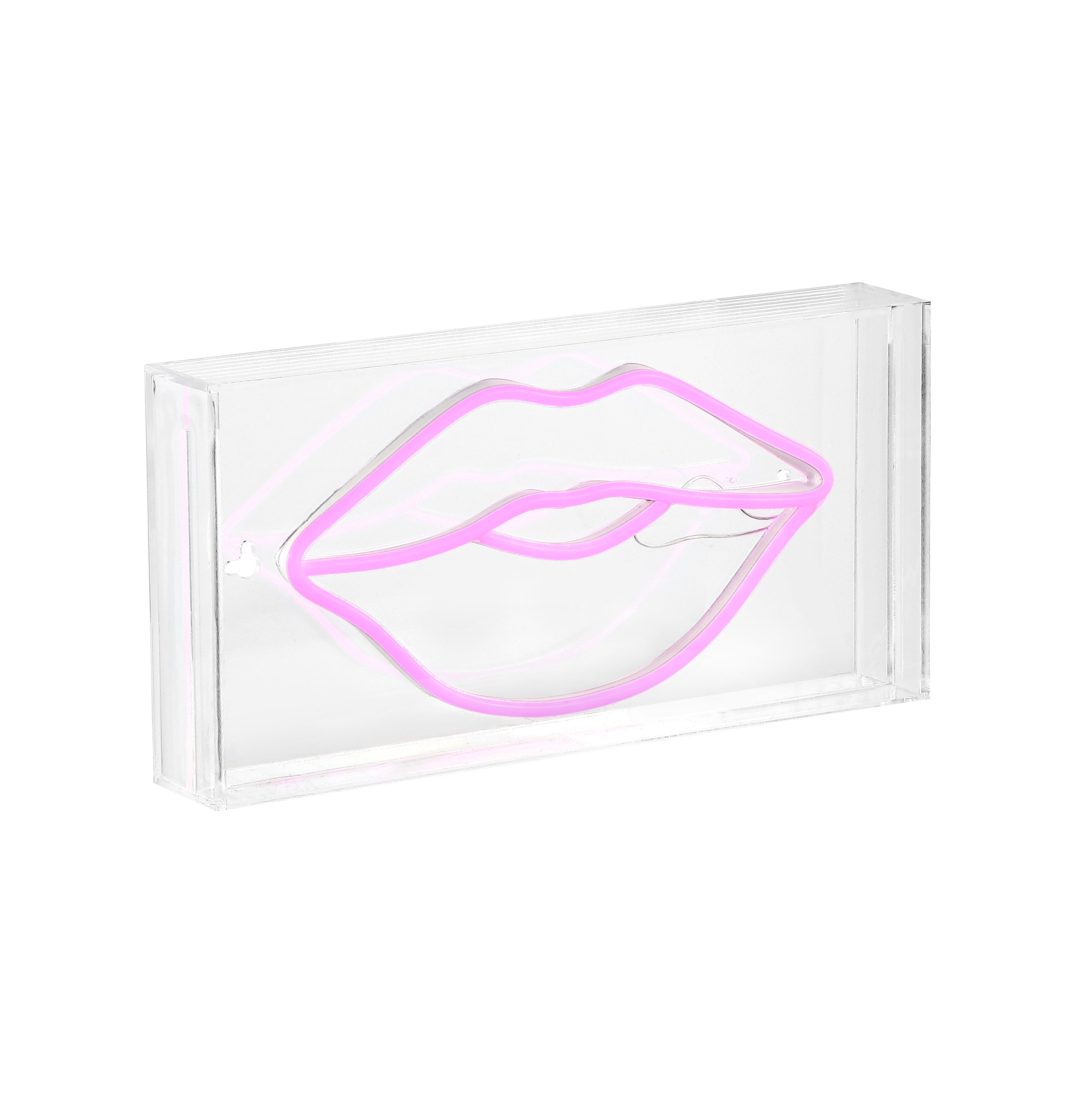 Lips X 5.88"" Contemporary Glam Acrylic Box USB Operated LED Neon Light