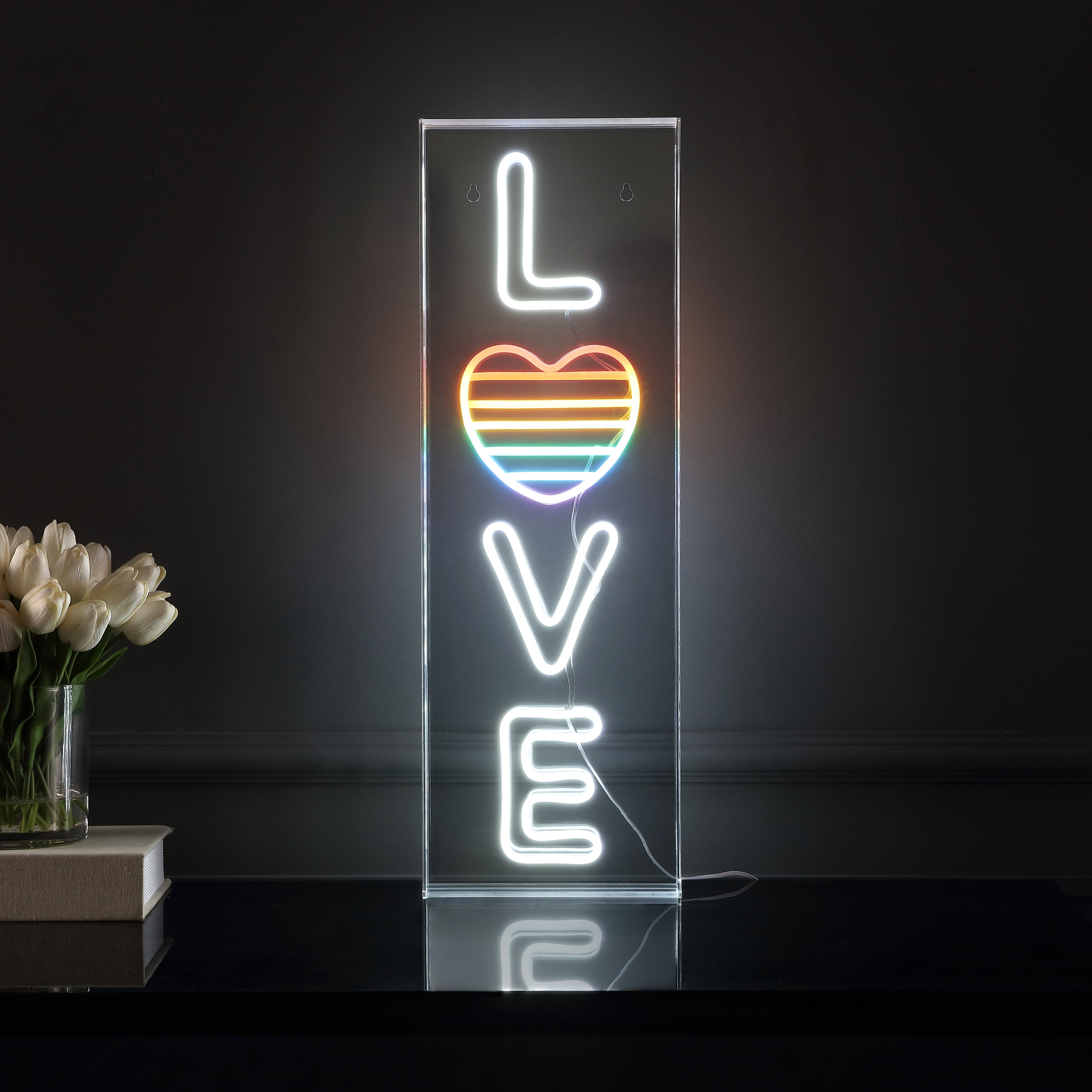 LOVE X 24"" Contemporary Glam Acrylic Box USB Operated LED Neon Light