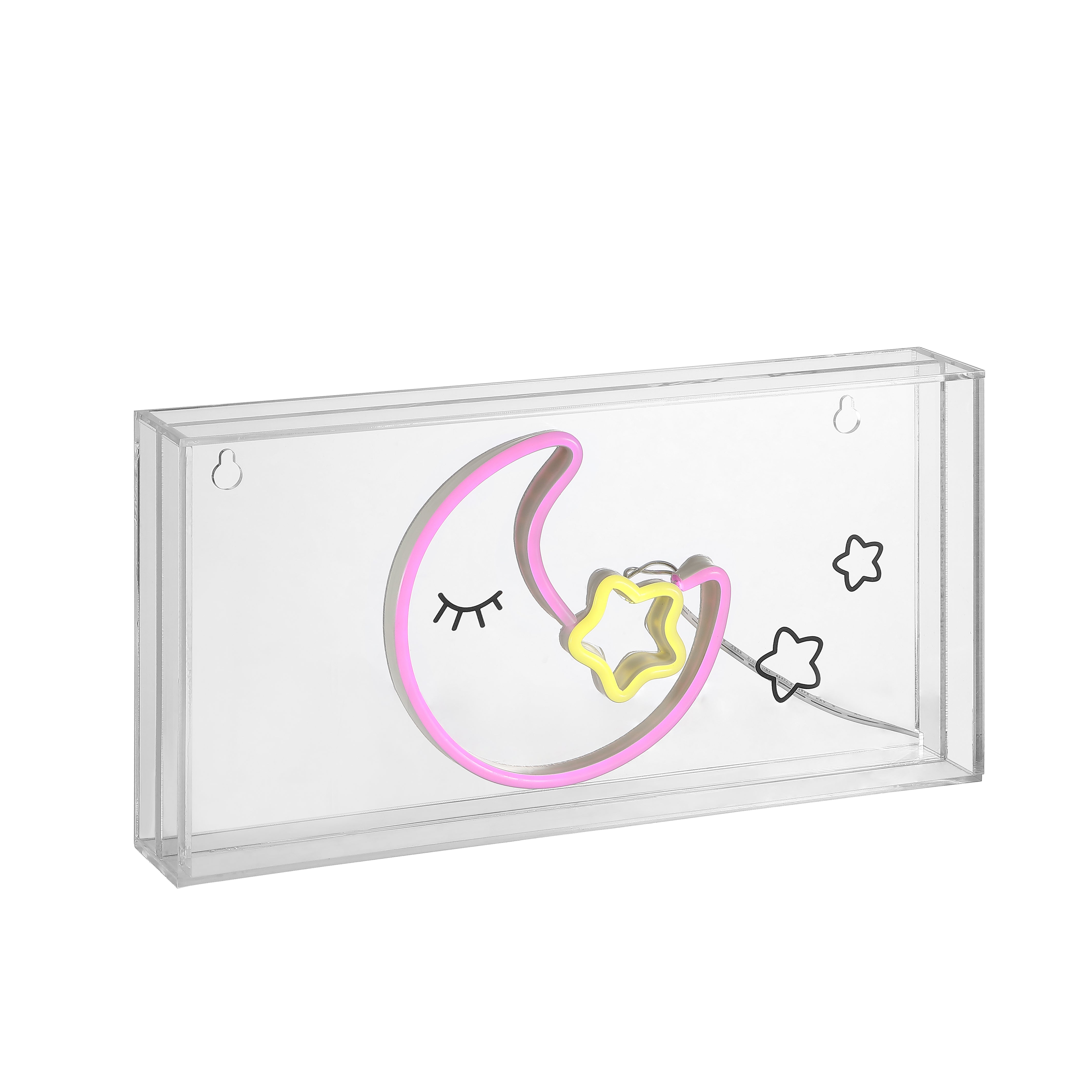 Moon Contemporary Glam Acrylic Box USB Operated LED Neon Light