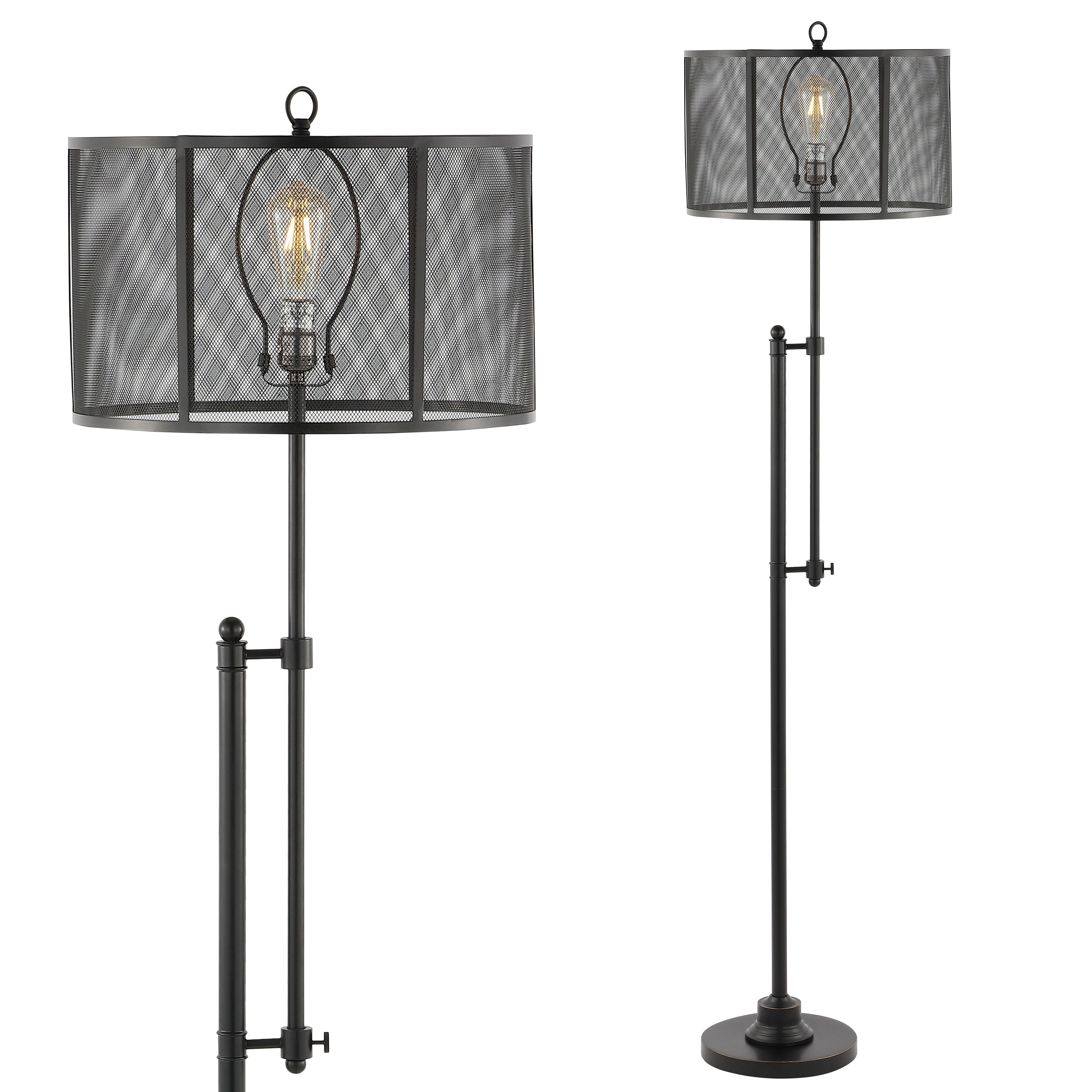 Noah Modern Industrial Iron Height-Adjustable LED Floor Lamp