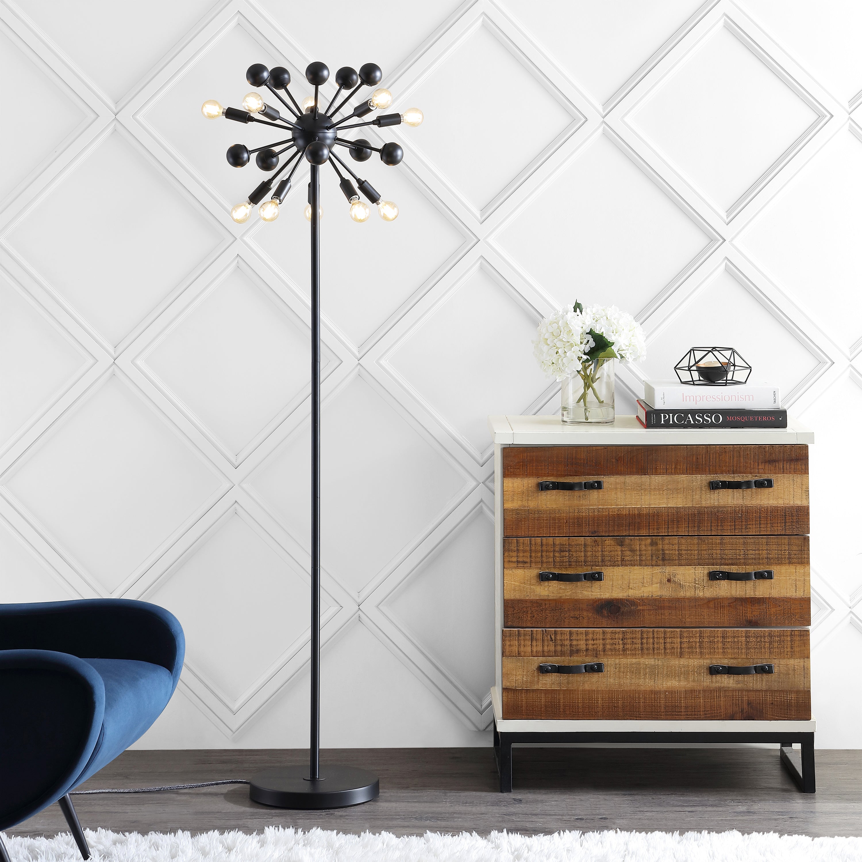 Orbit Modern Sputnik Metal LED Floor Lamp