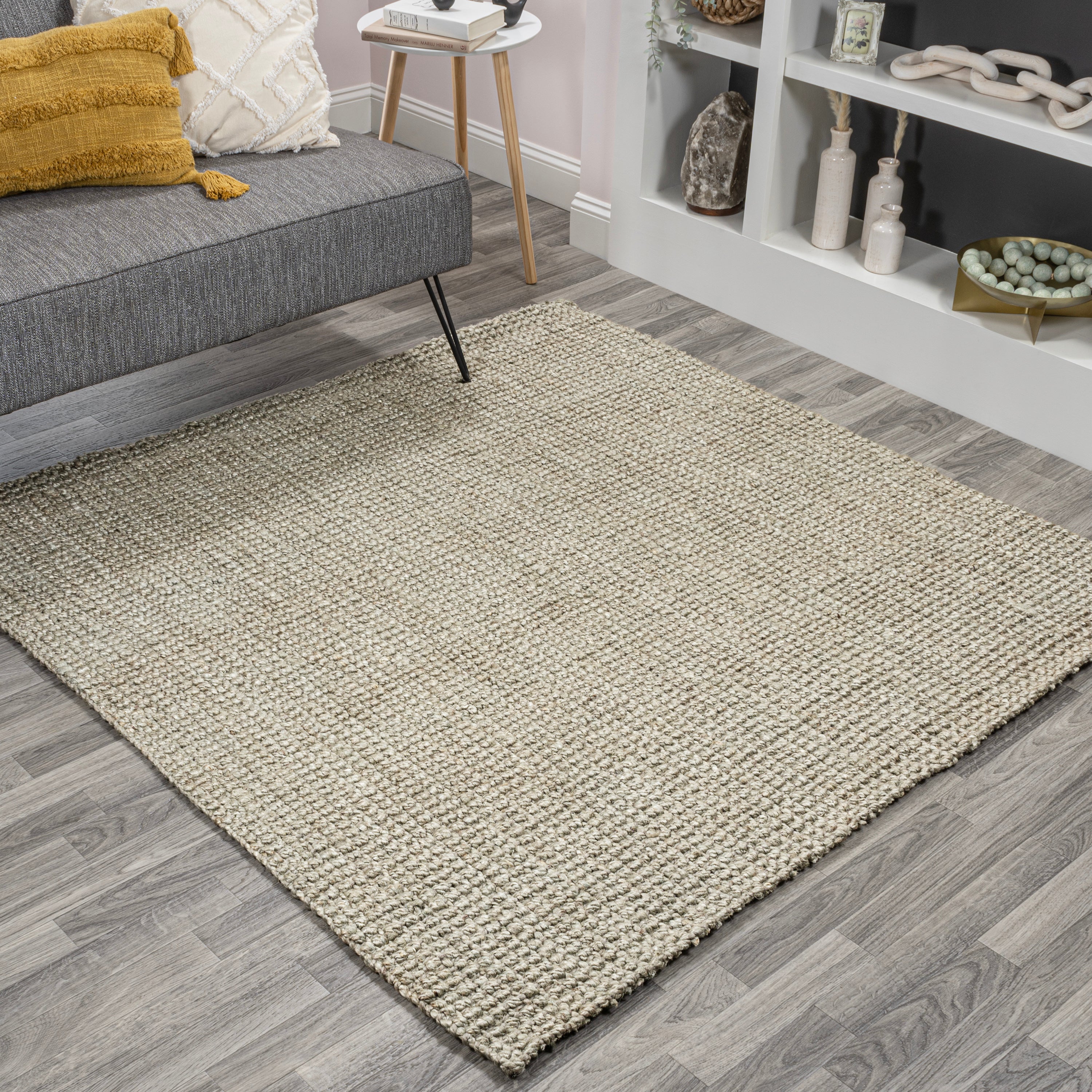 Pata Hand Woven Chunky Jute Square Area Rug