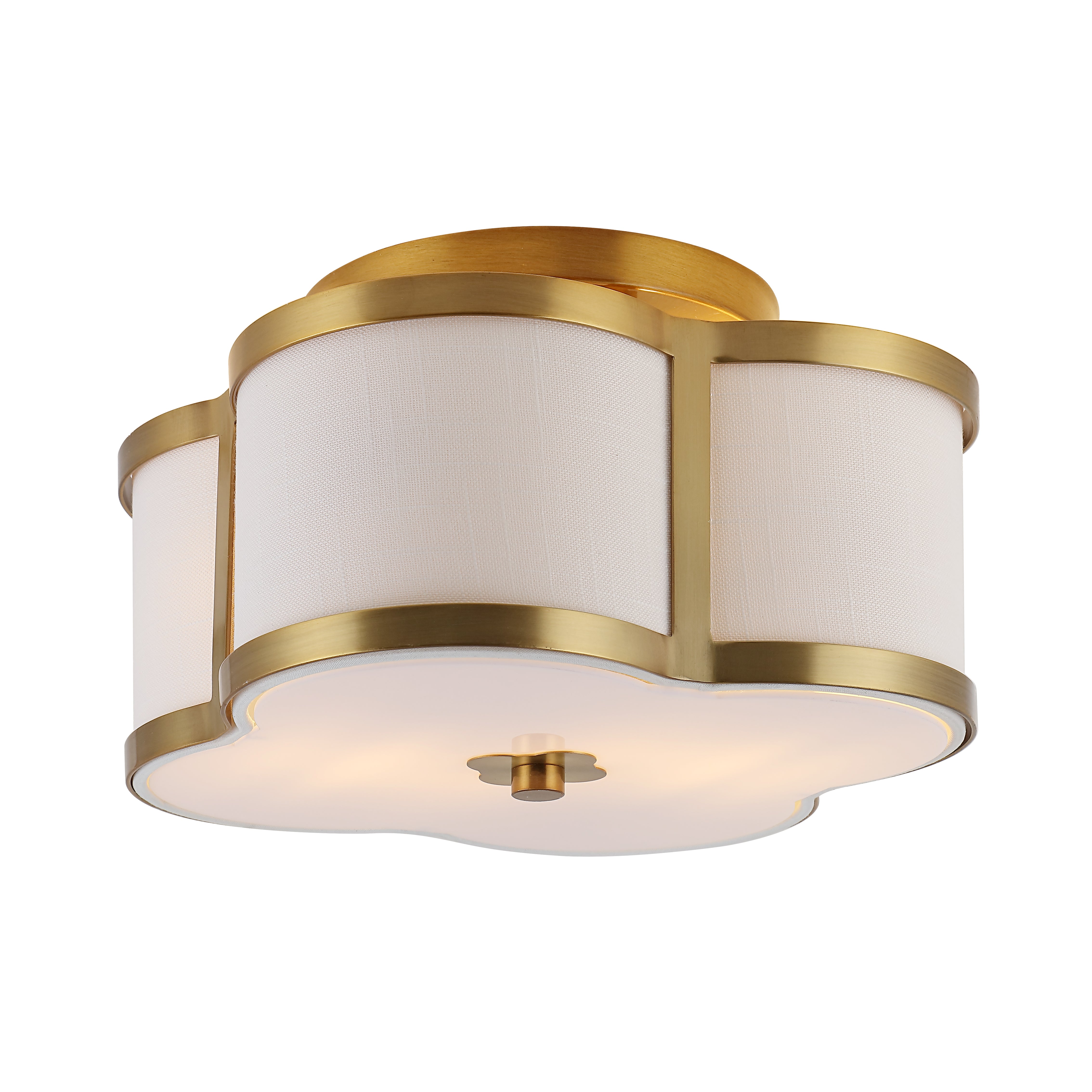 Quatrefoil Scalloped Shade Metal Classic Glam LED Flush Mount