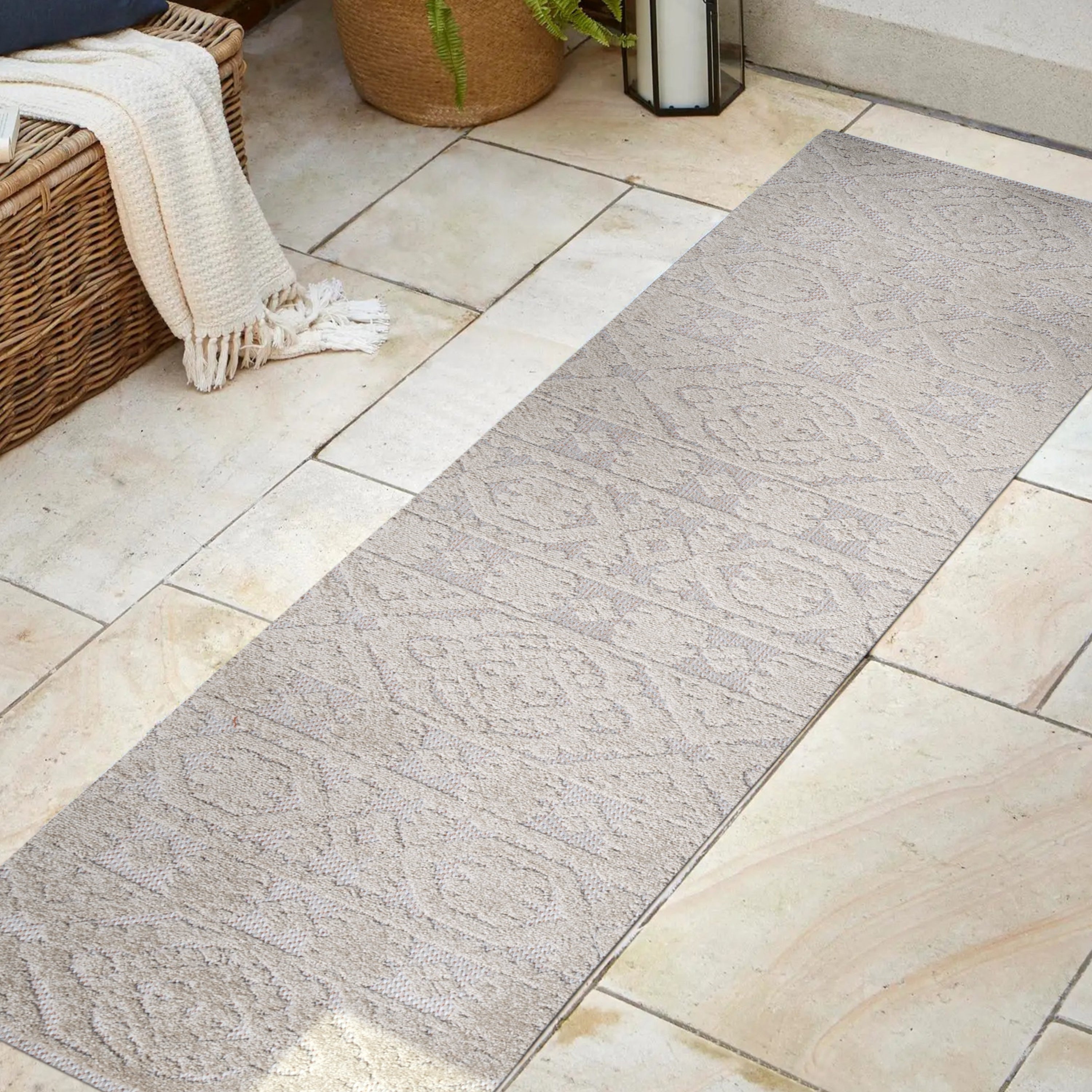 Rabat High-Low Pile Mini-Diamond Chic Indoor/Outdoor Runner Rug