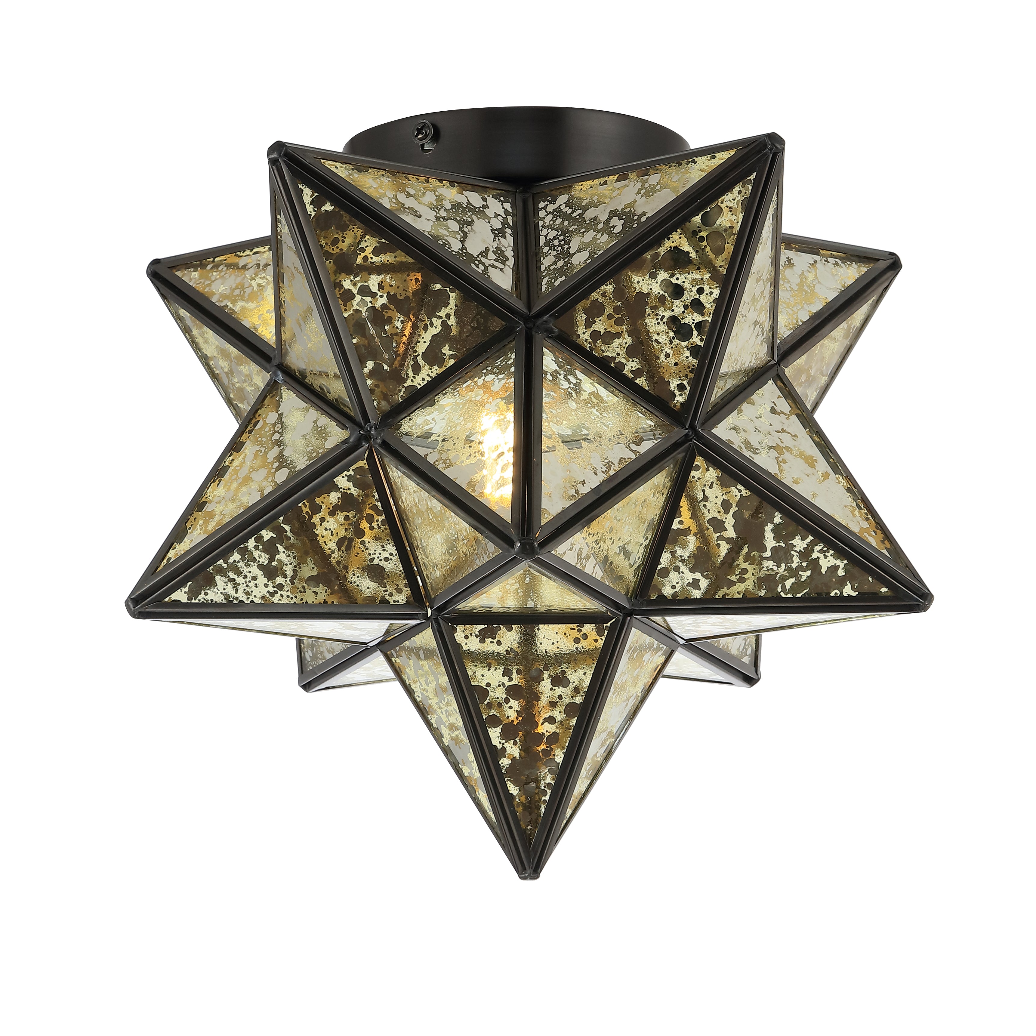 Stella Moravian Star Metal/Mercury Glass LED Flush Mount