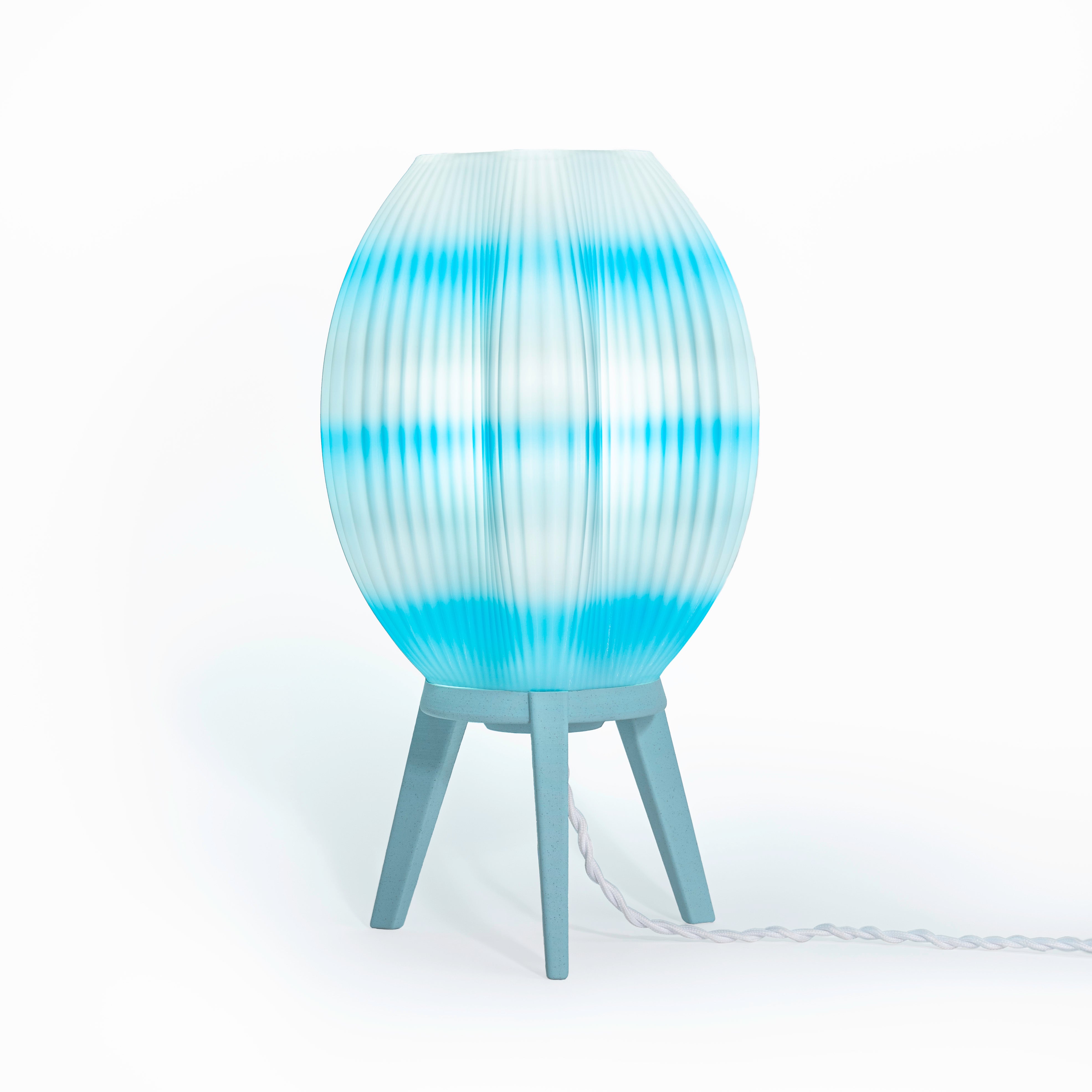 Wavy Modern Contemporary Plant-Based PLA 3D Printed Dimmable LED Table Lamp