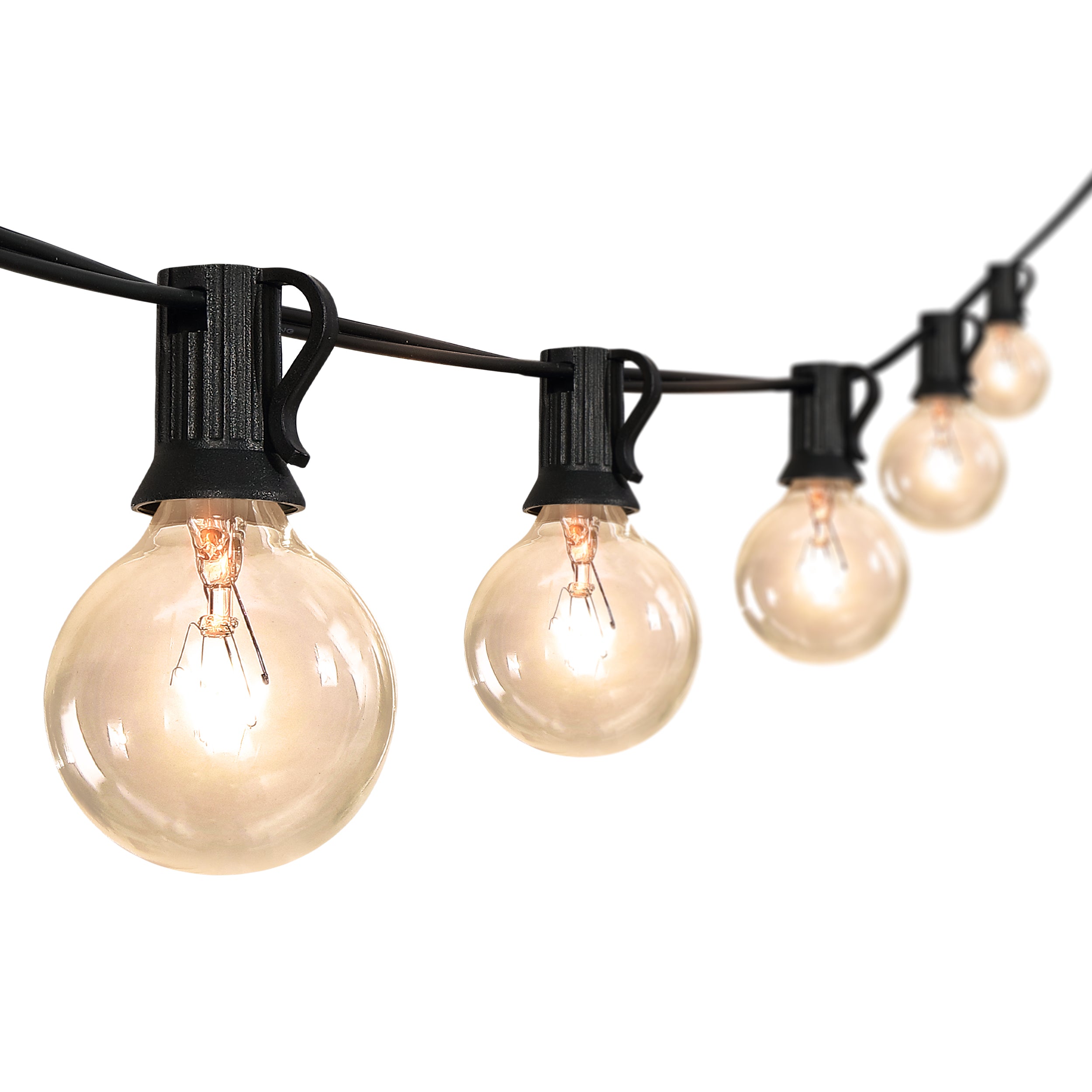 25-Light Indoor/Outdoor Contemporary Rustic Incandescent G40 Bistro Globe Bulb String Lights