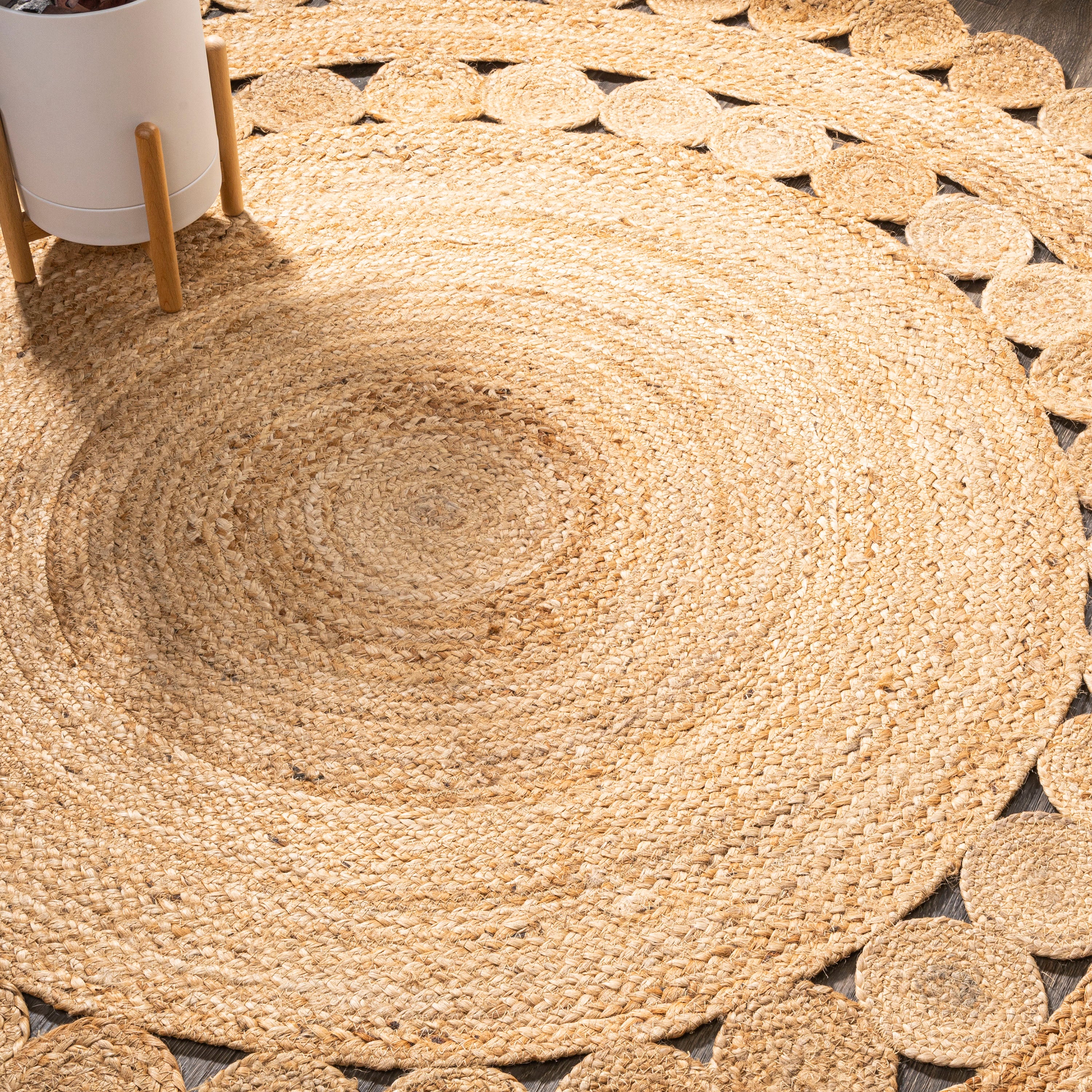 Bodhi Natural Jute hippie Circle Round Area Rug