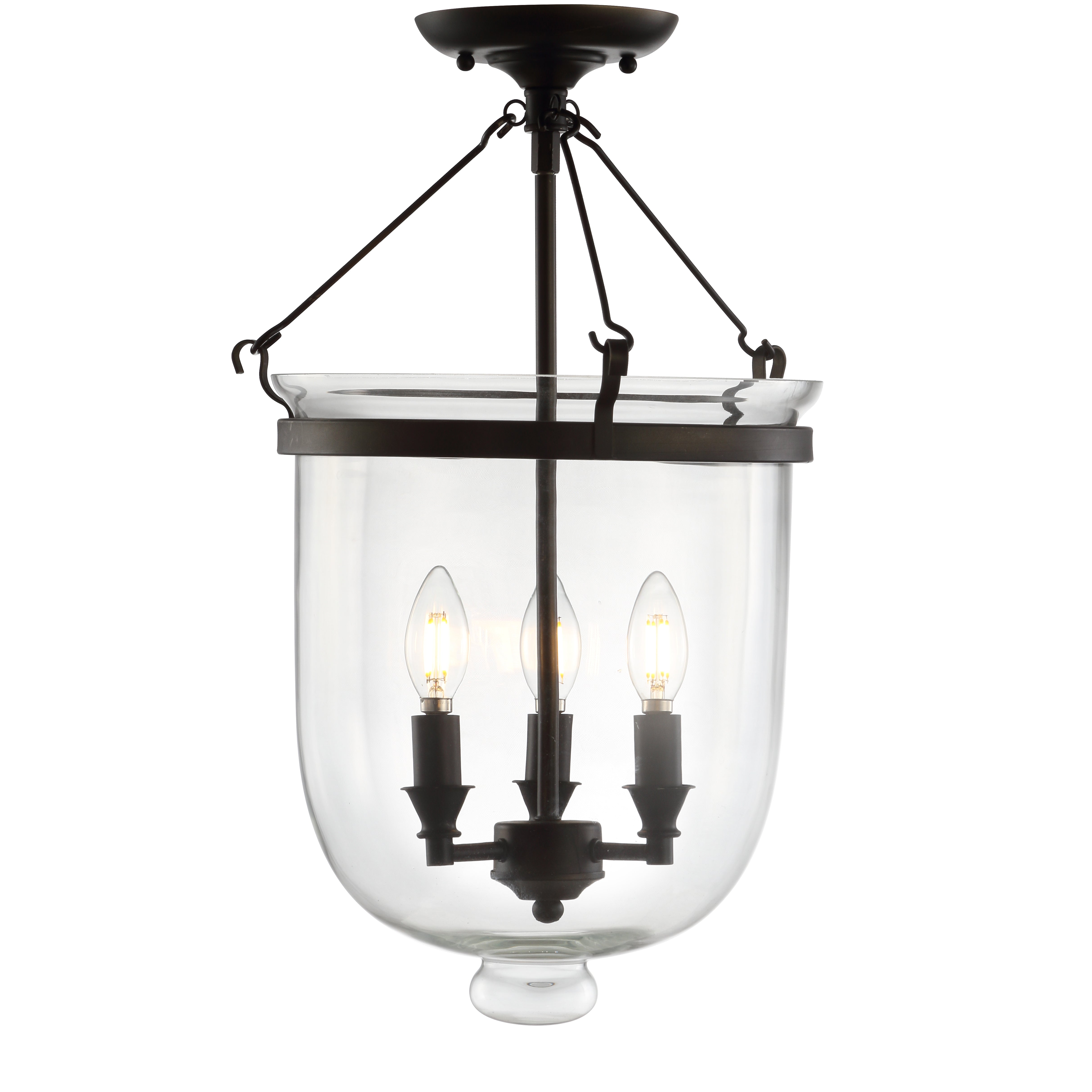 Charlotte Metal/Glass LED Semi-Flush Mount