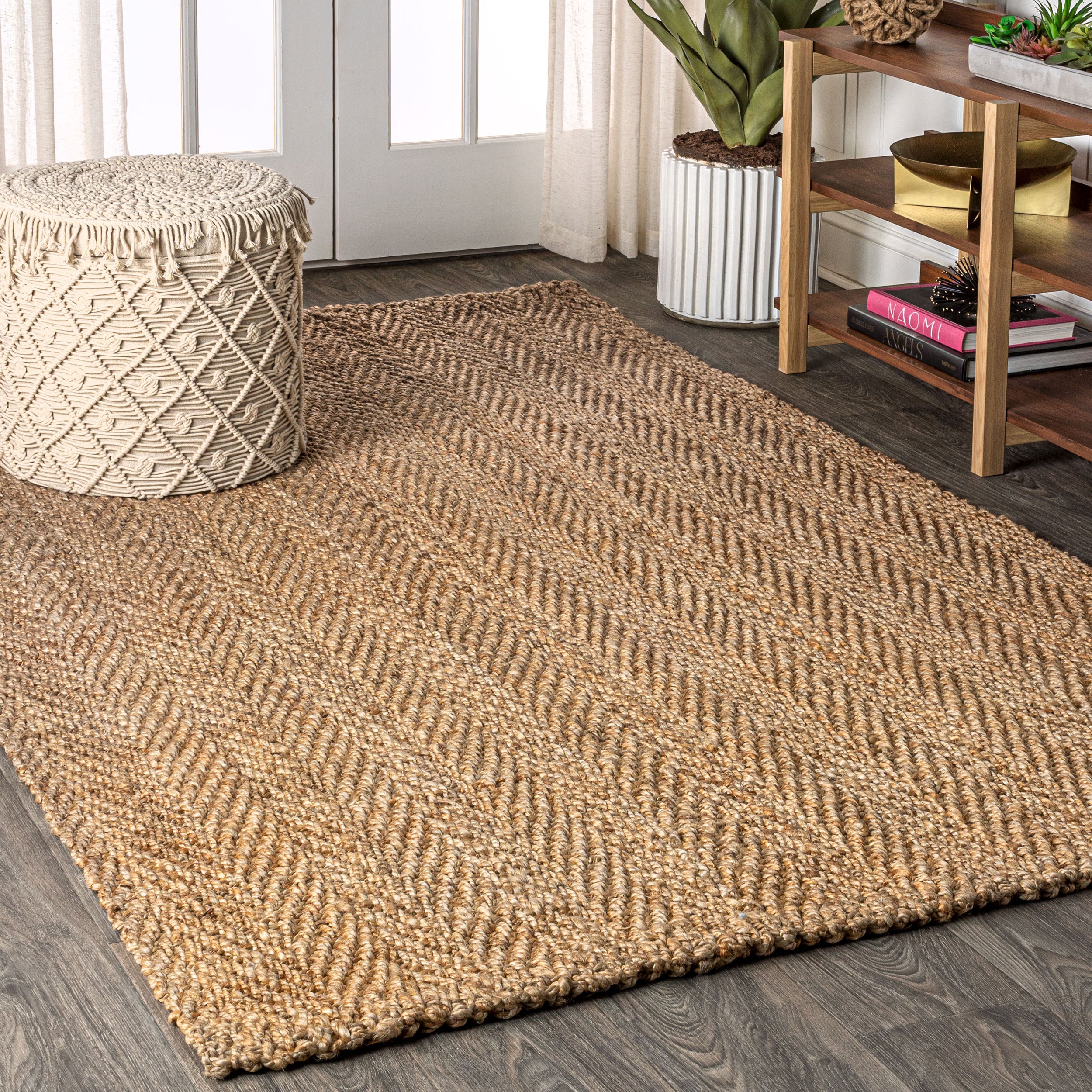 Espina Hand Woven Herringbone Chunky Jute Area Rug