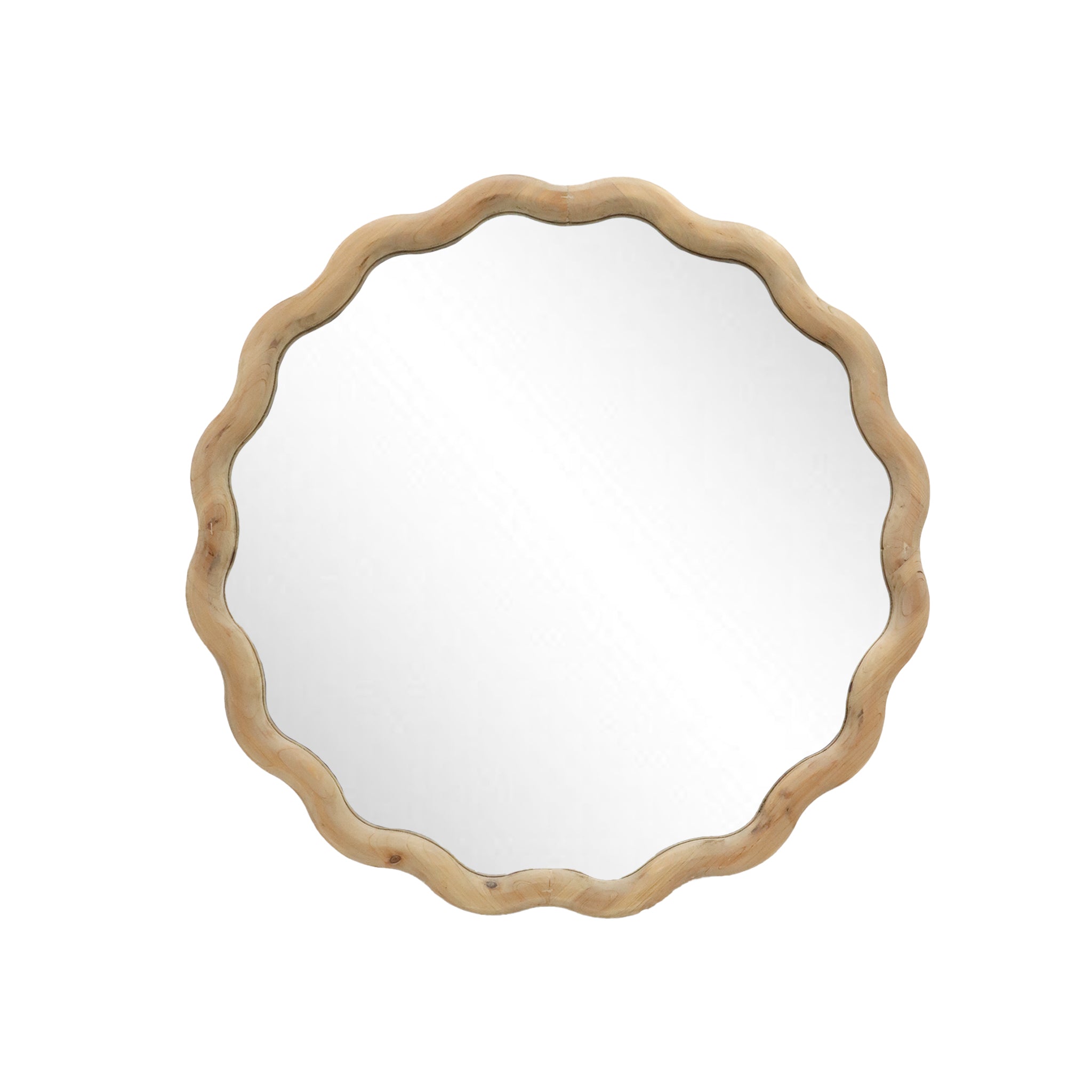 Natural Wood Wavy Wall Mirror