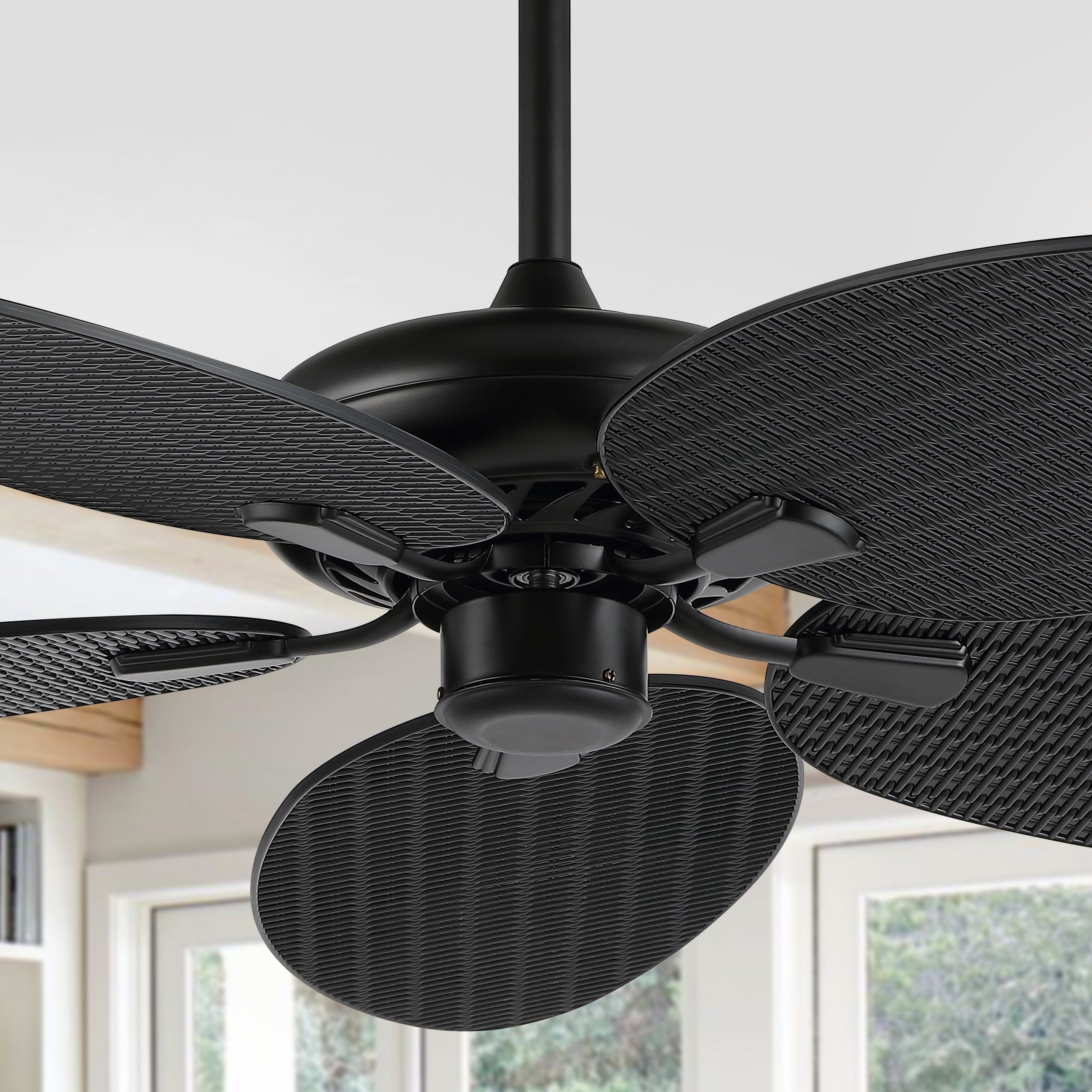 Raffles Bohemian Industrial Iron/Plastic Mobile-App/Remote-Controlled 6-Speed Palm Blade Ceiling Fan