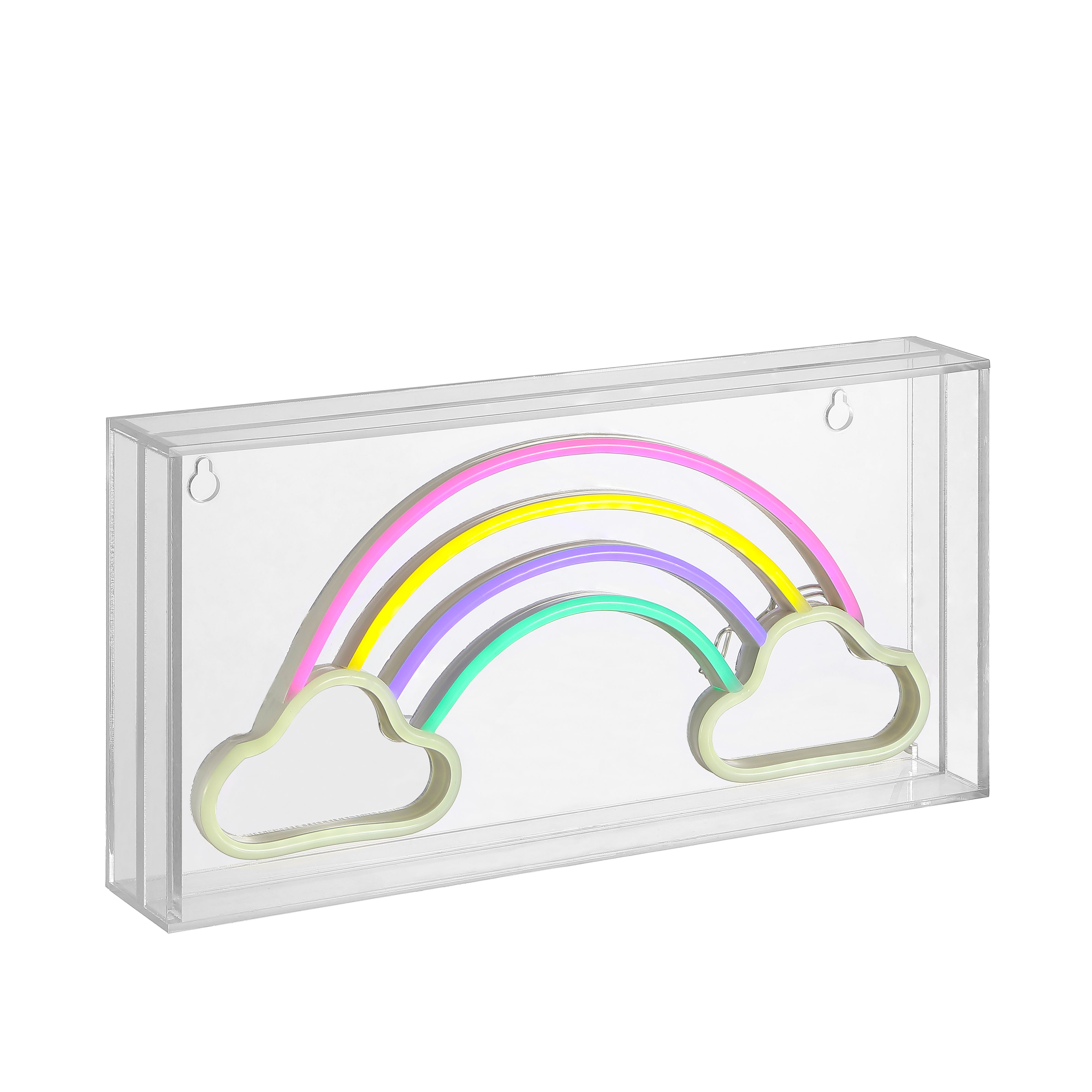 Rainbow Contemporary Glam Acrylic Box USB Operated LED Neon Light