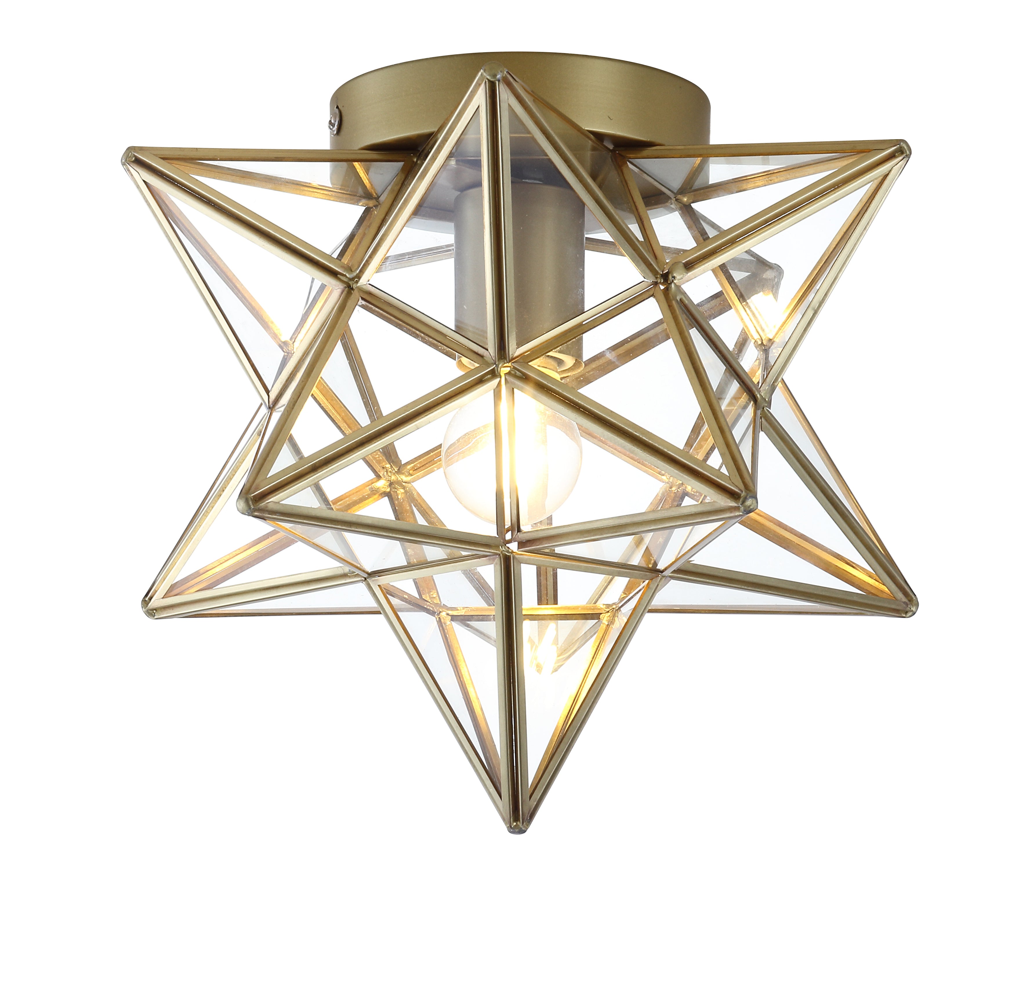 Stella Moravian Star Metal/Clear Glass LED Flush Mount