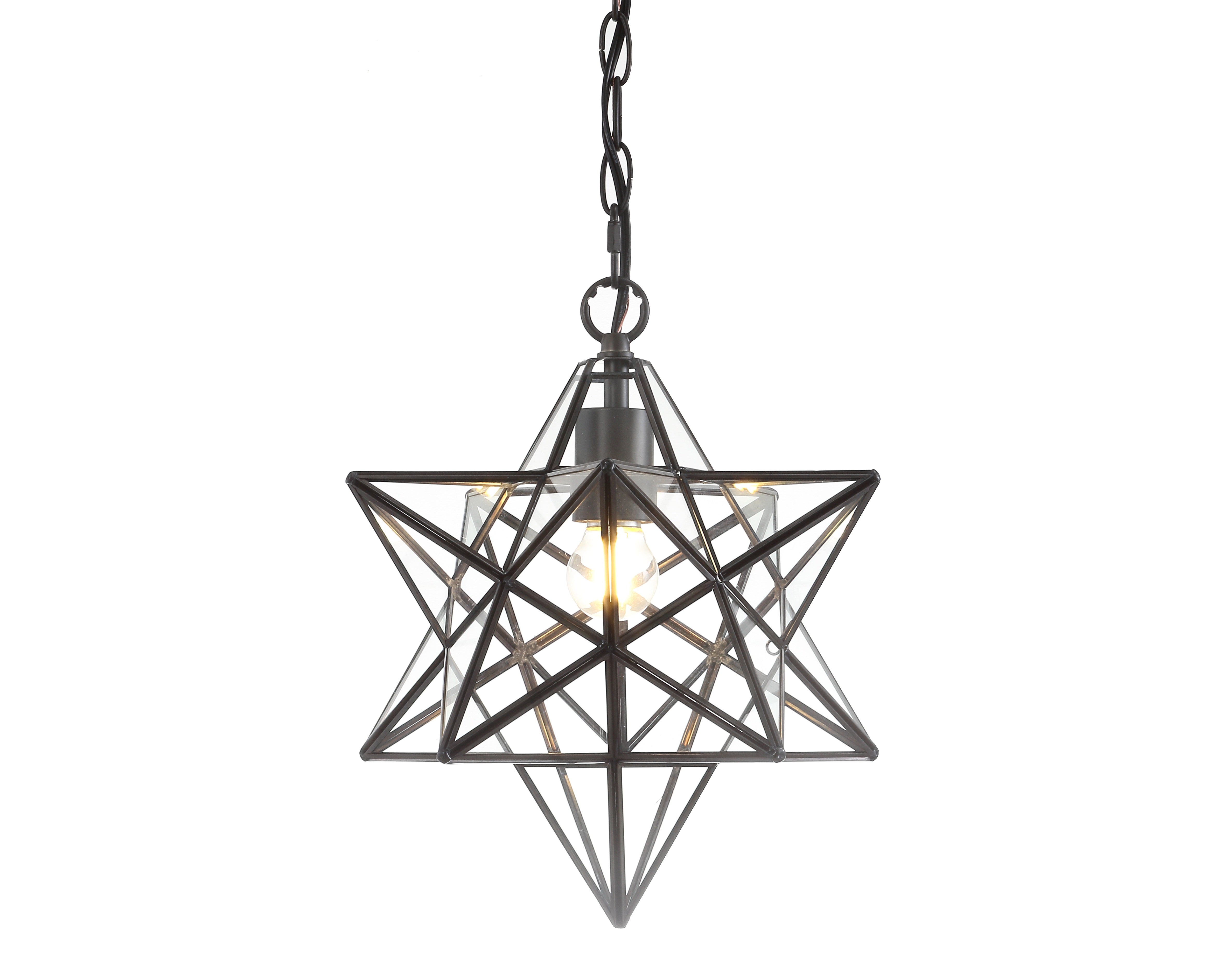 Stella Moravian Star Metal/Clear Glass LED Pendant